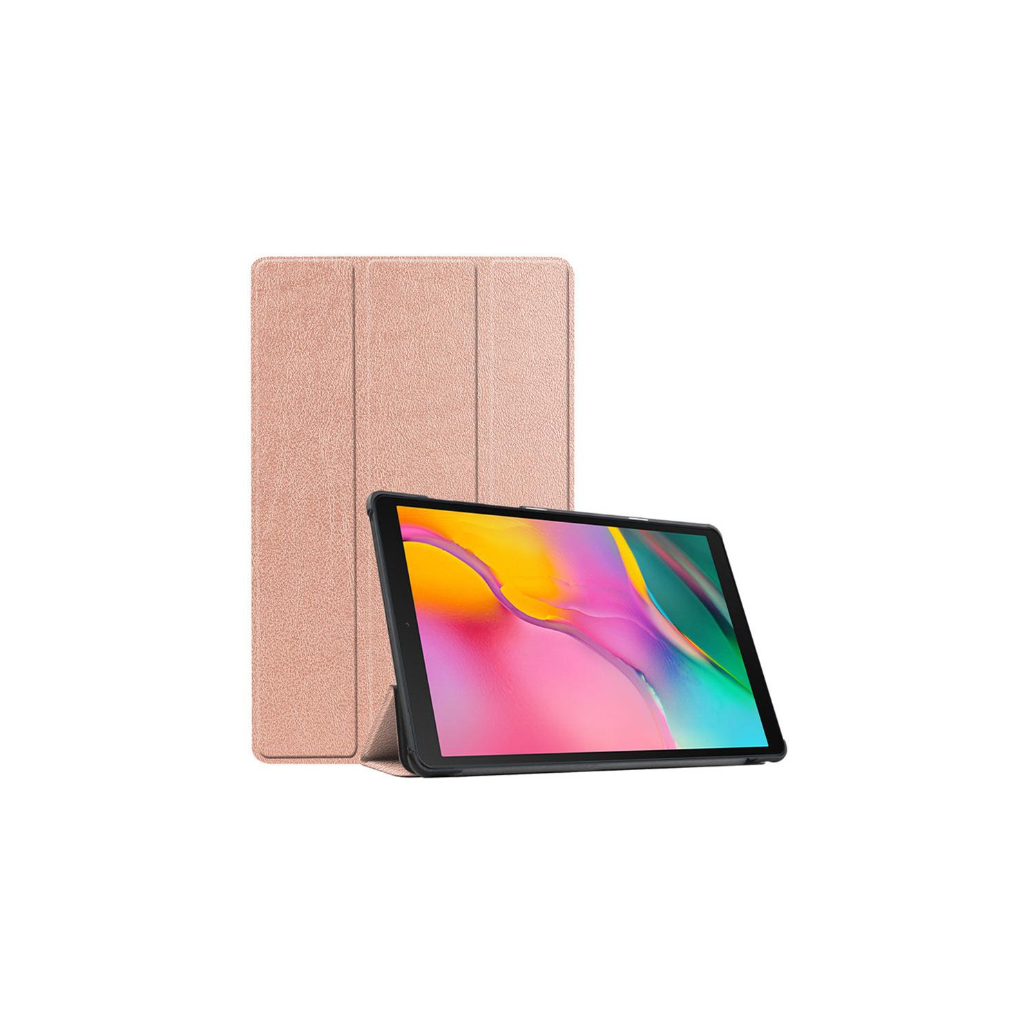 PANDACO Rose Gold Leather Folio Case Samsung Galaxy Tab S7 / Tab S8 (11-inch)