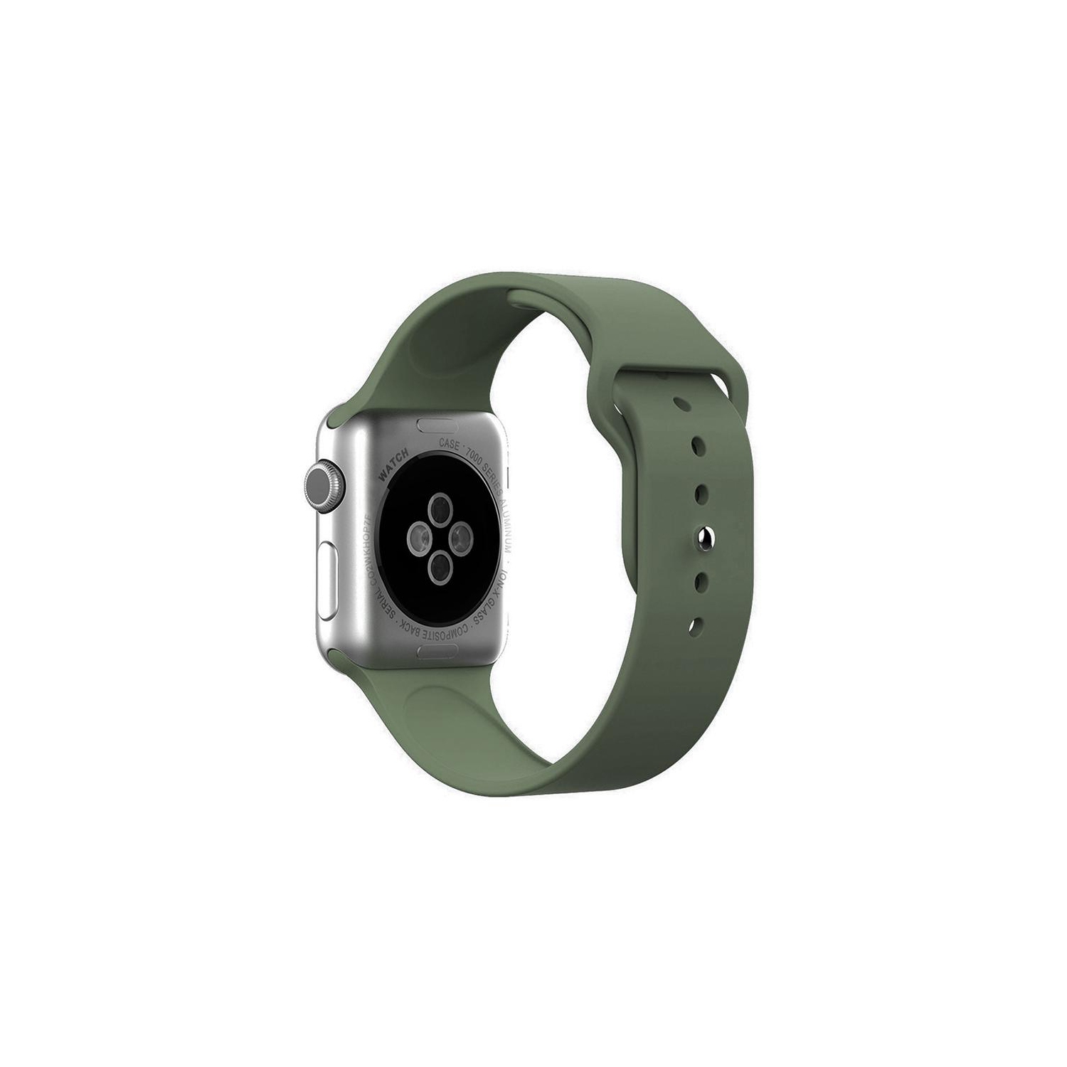 PANDACO Khaki Green Silicone Watch Strap for Apple Watch 38mm / 40mm / 41mm / 42mm