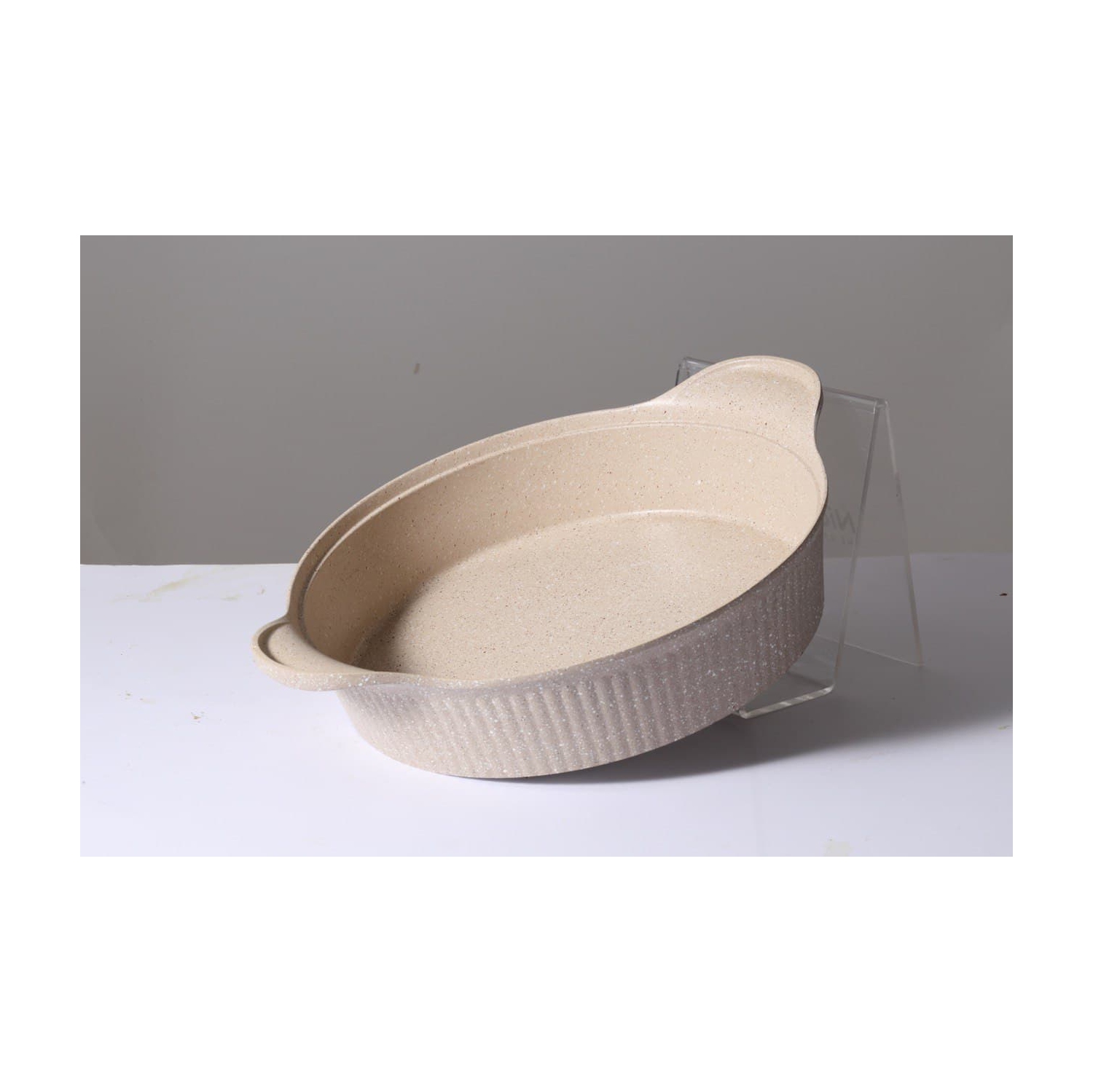 SHALLOW CASSEROLE 26CM/10.2" WITH GLASS LID AND SILICONE RIM DIE-CAST ALUMINIUM DURABLE