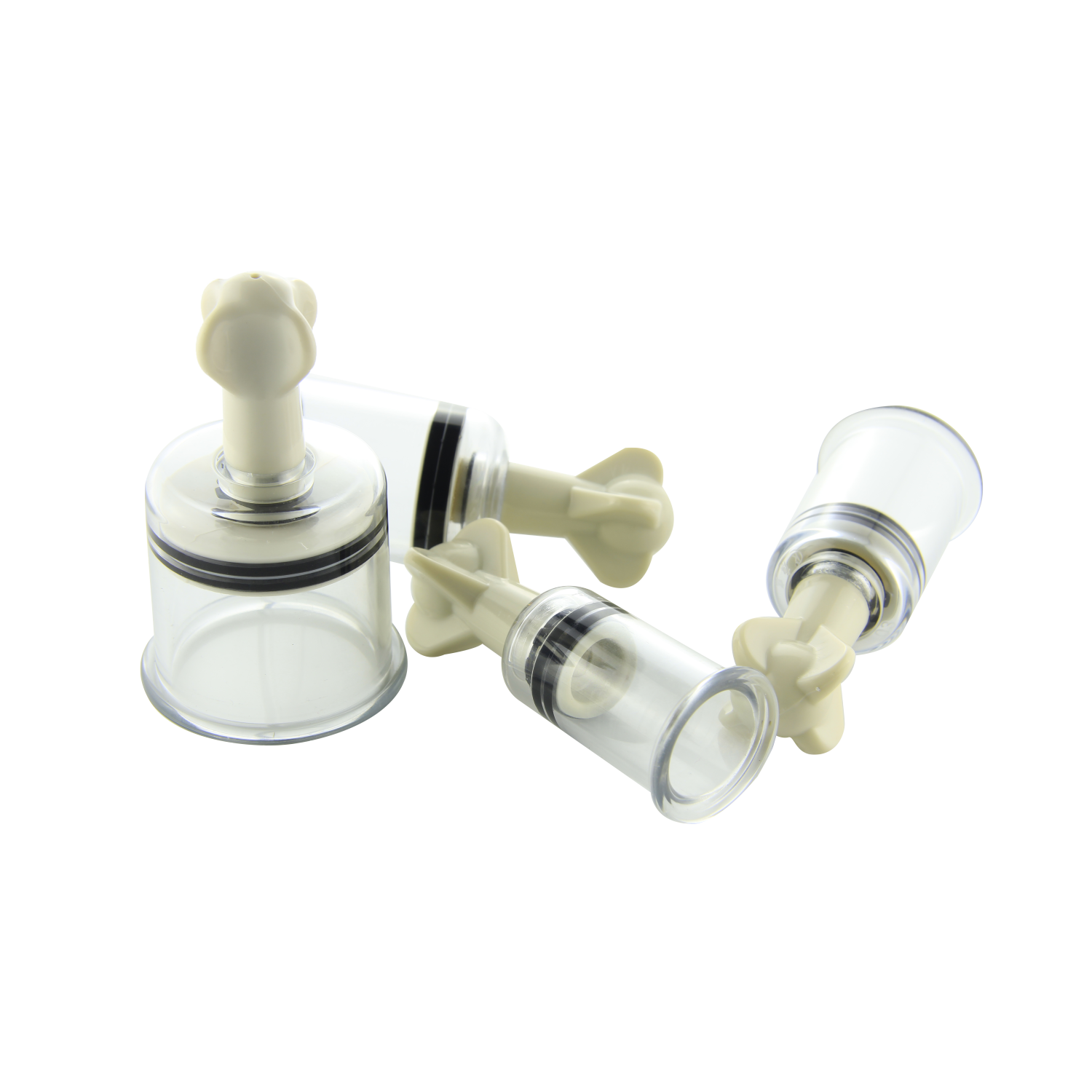 Stimula Lifestyle Professional Cupping Massage Therapy 4 Piece Twist Suction Device Gift set - Clear