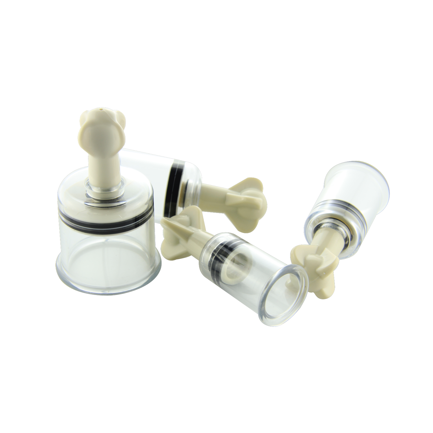 Stimula Lifestyle Professional Cupping Massage Therapy 4 Piece Twist Suction Device Gift set - Clear