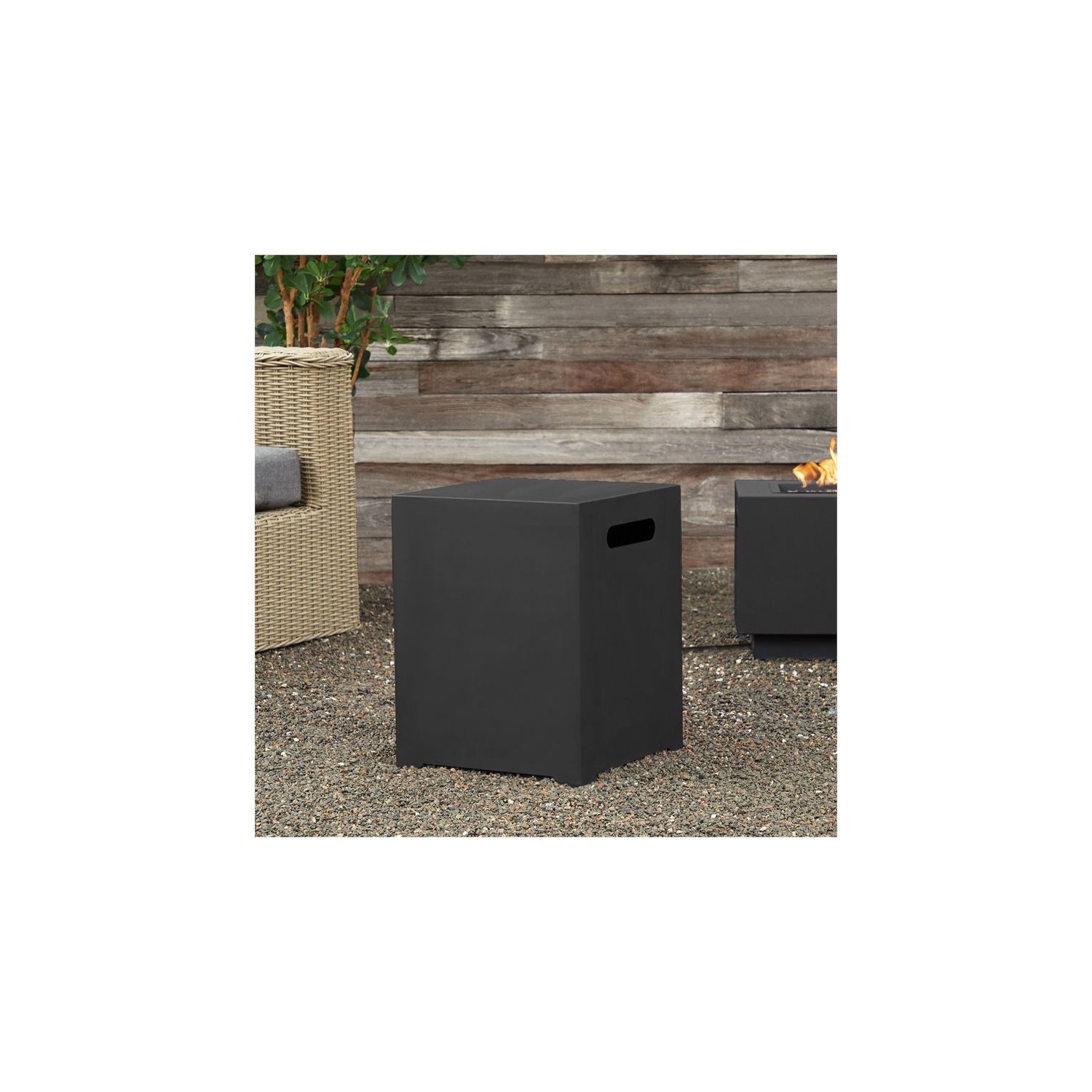 Real Flame Steel Propane Tank Cover in Black