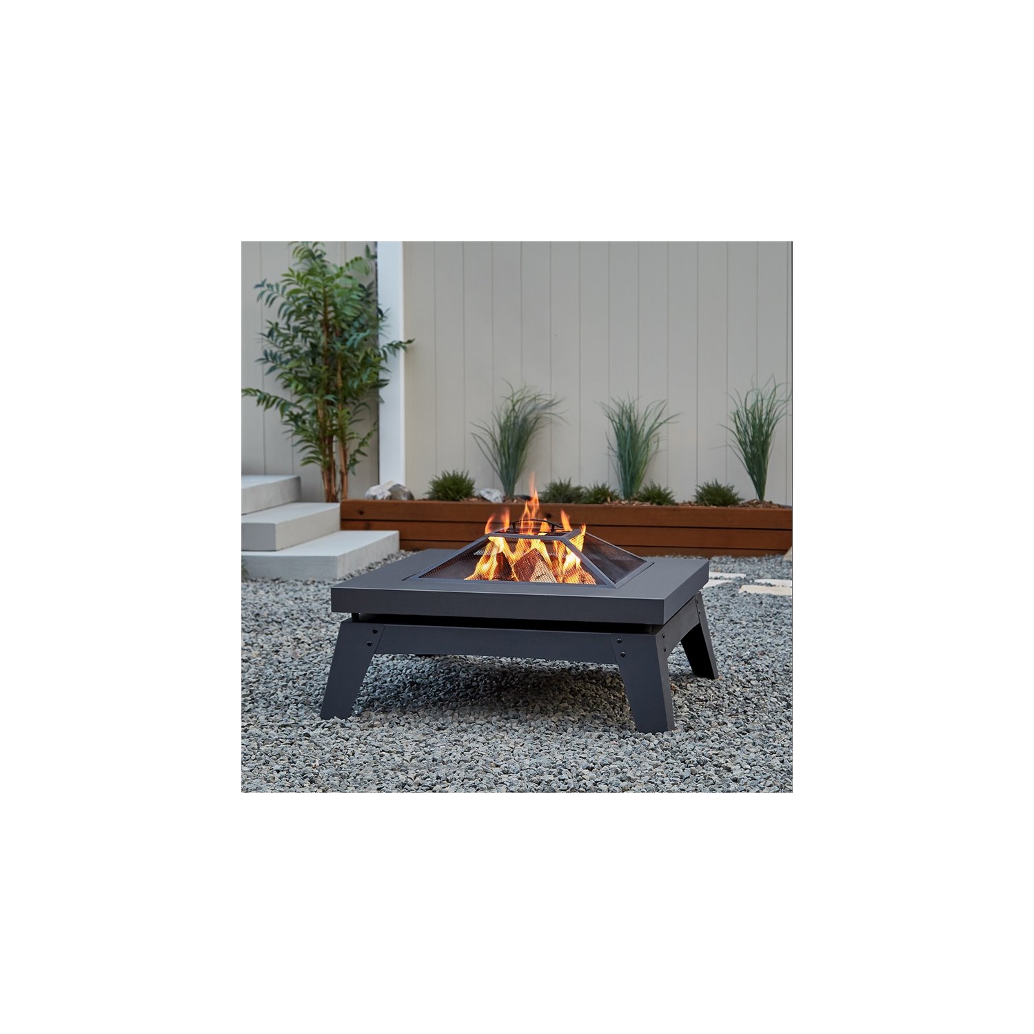 Real Flame Breton Wood Burning Fire Pit in Gray