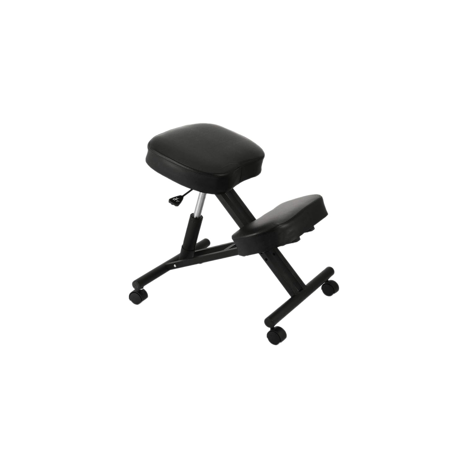 Black Ergonomic Kneeling Chair, Double Thick Padded Foam Steel Frame Adjustable Stool Posture Desk Stool with Orthopedic Knee Cushion