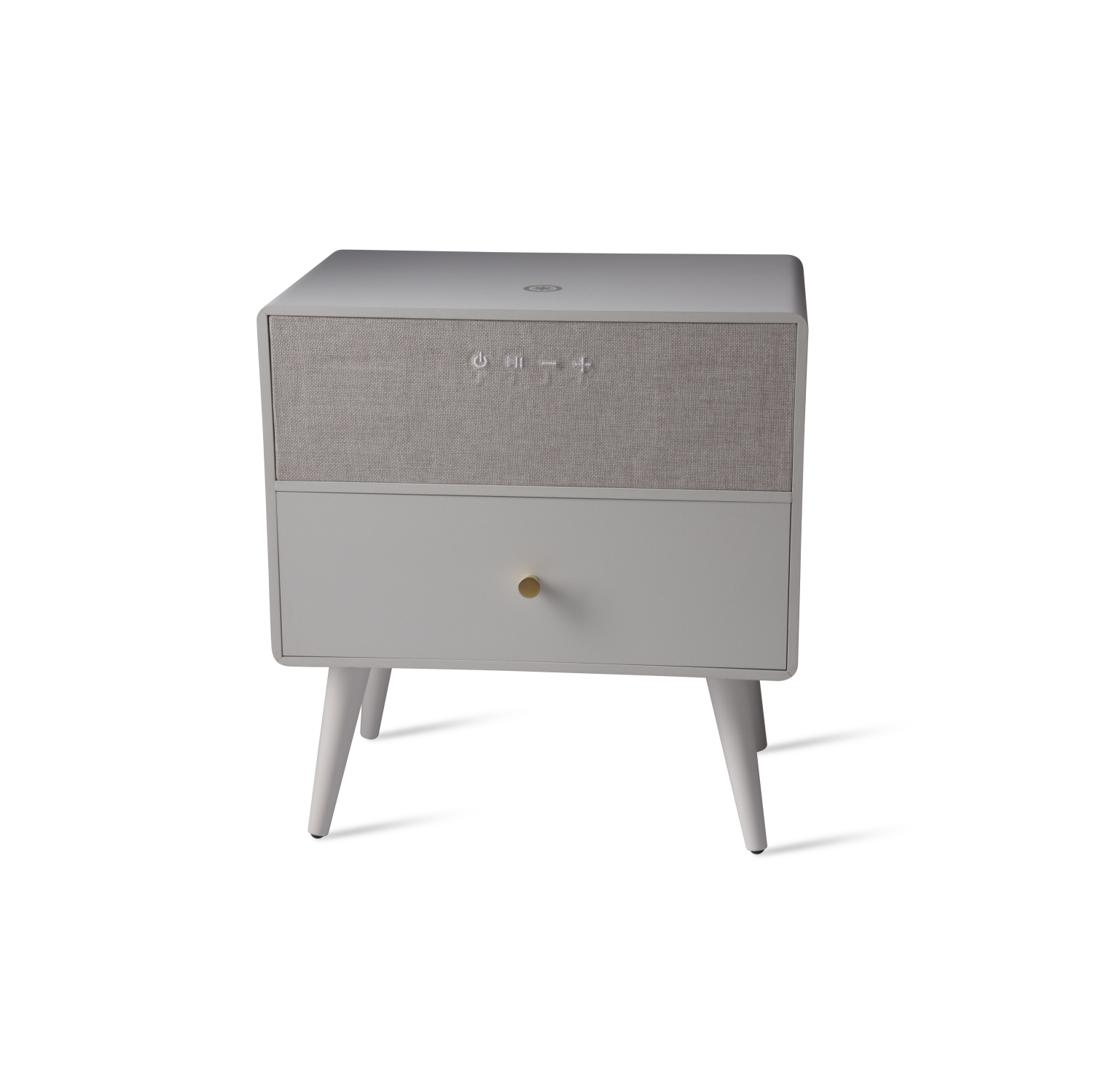 VOICI RALPH LE BUREAU POUR LA MAISON INTELLIGENTE Chargeur sans fil Qi de KOBLE avec haut-parleurs Bluetooth en blanc