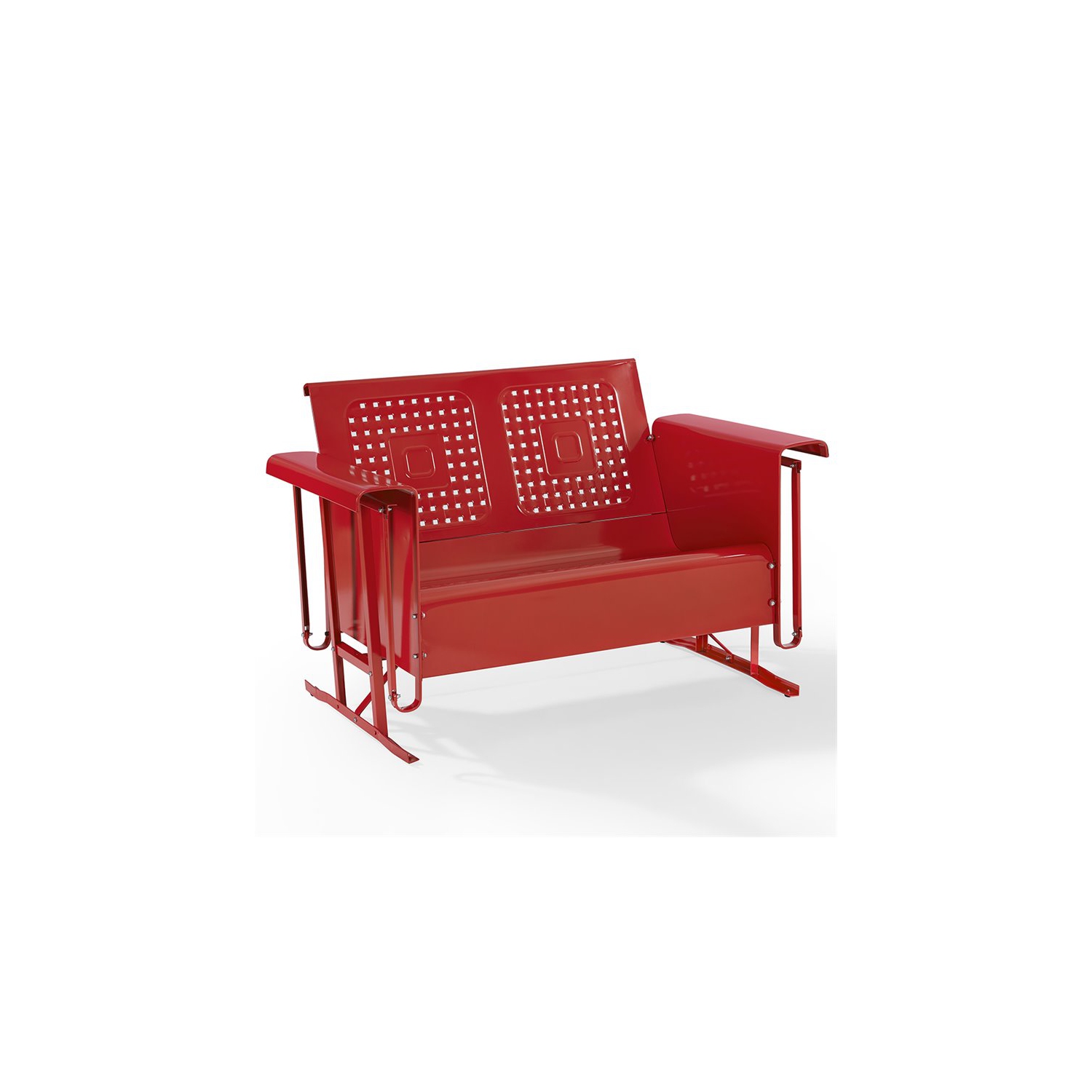 Causeuse de jardin coulissante en métal Pemberly Row, rouge