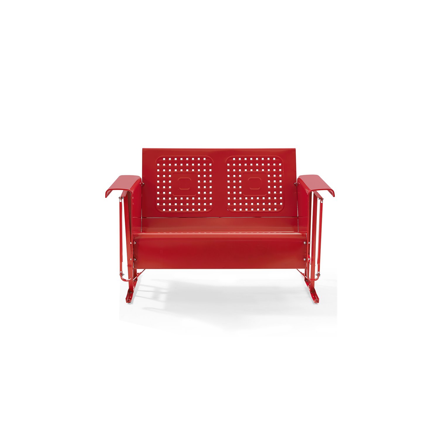 Causeuse de jardin coulissante en métal Pemberly Row, rouge