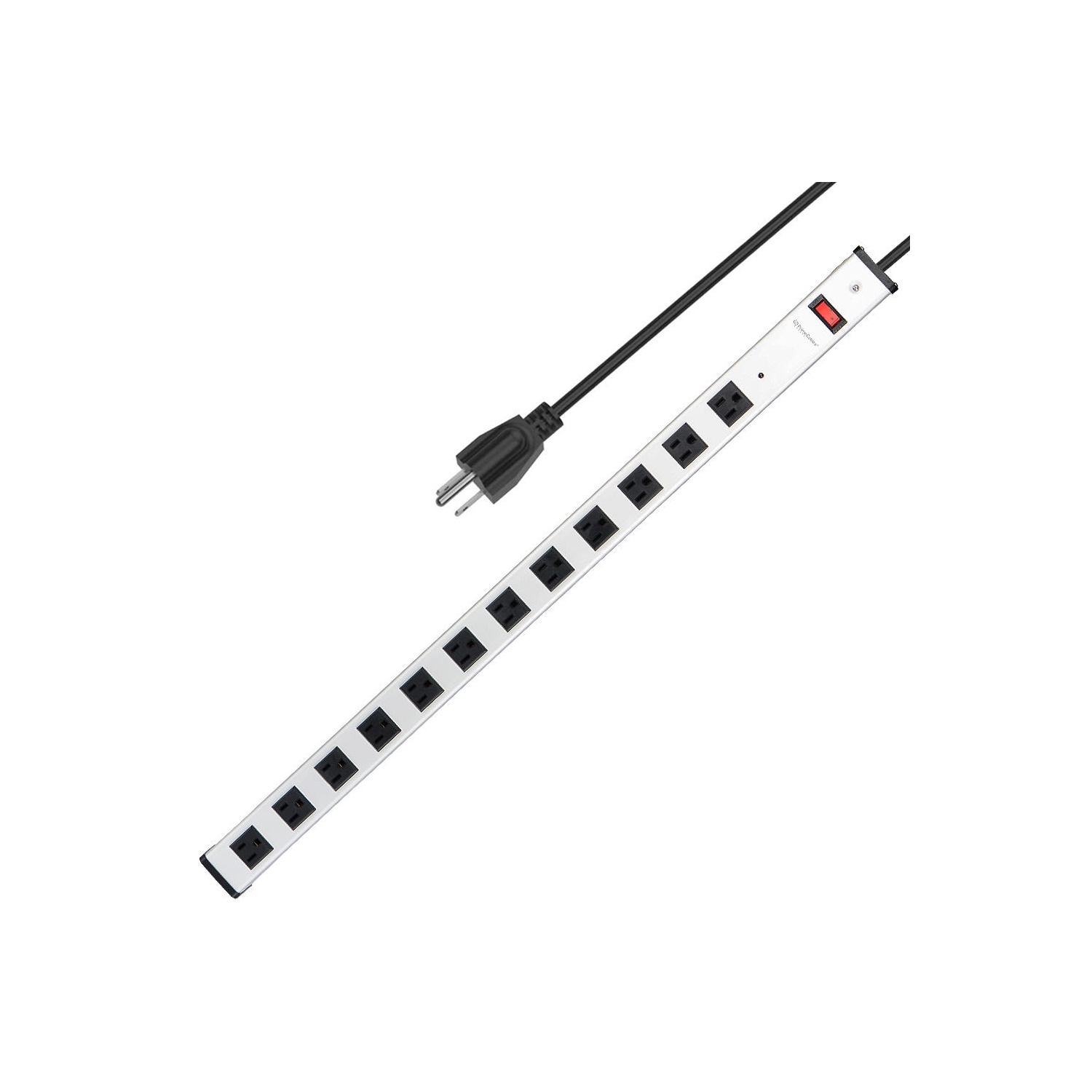 12-Outlet 5-Foot Cord Surge Protector Power Strip Heavy-Duty Aluminum Alloy Metal Power Strip with Ultra Long Power Cord