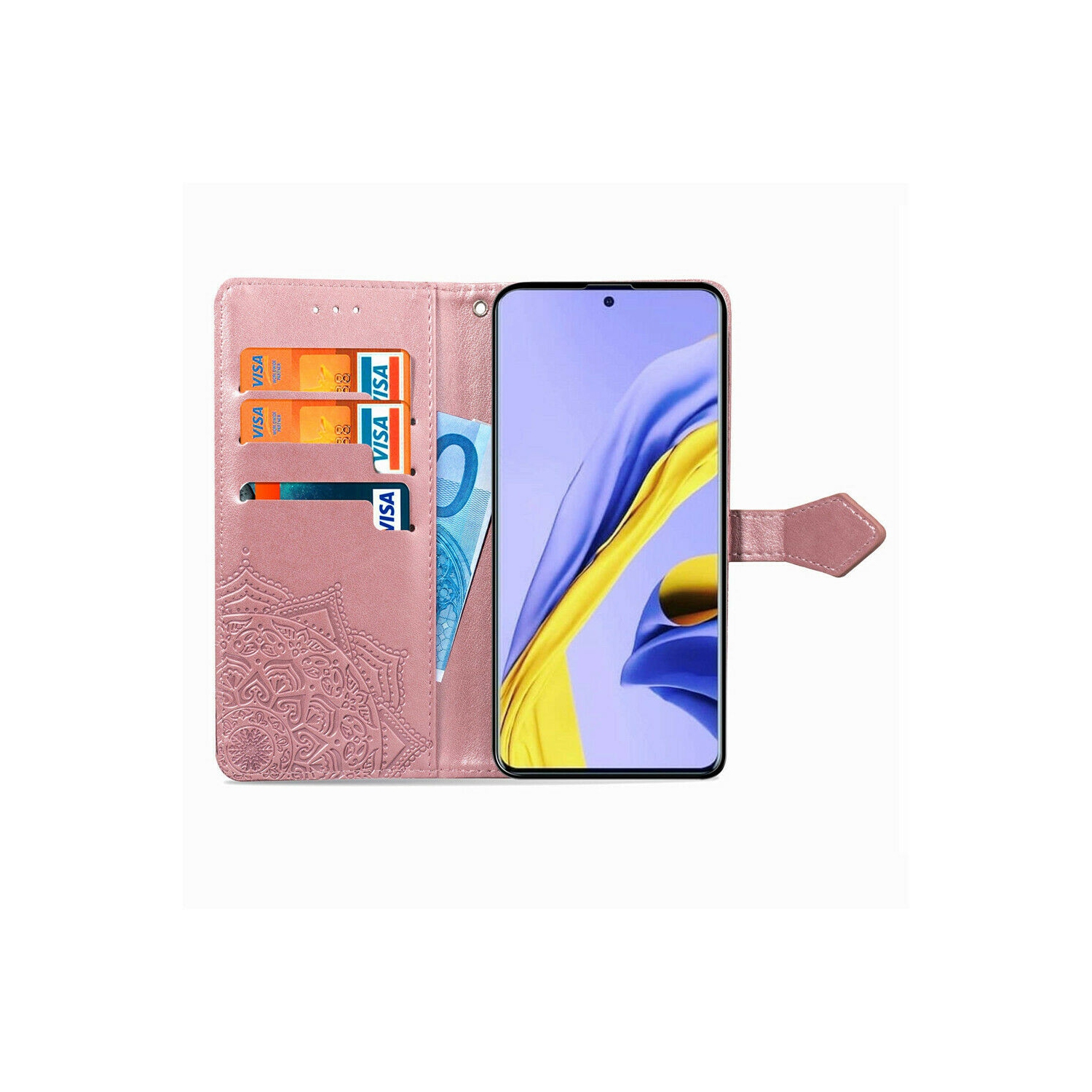 Luxe cuir cuir fleur Mandala étui portefeuille cuir pu haut de gamme SKYXD Luxury 3D pour Galaxy S20 FE de Samsung