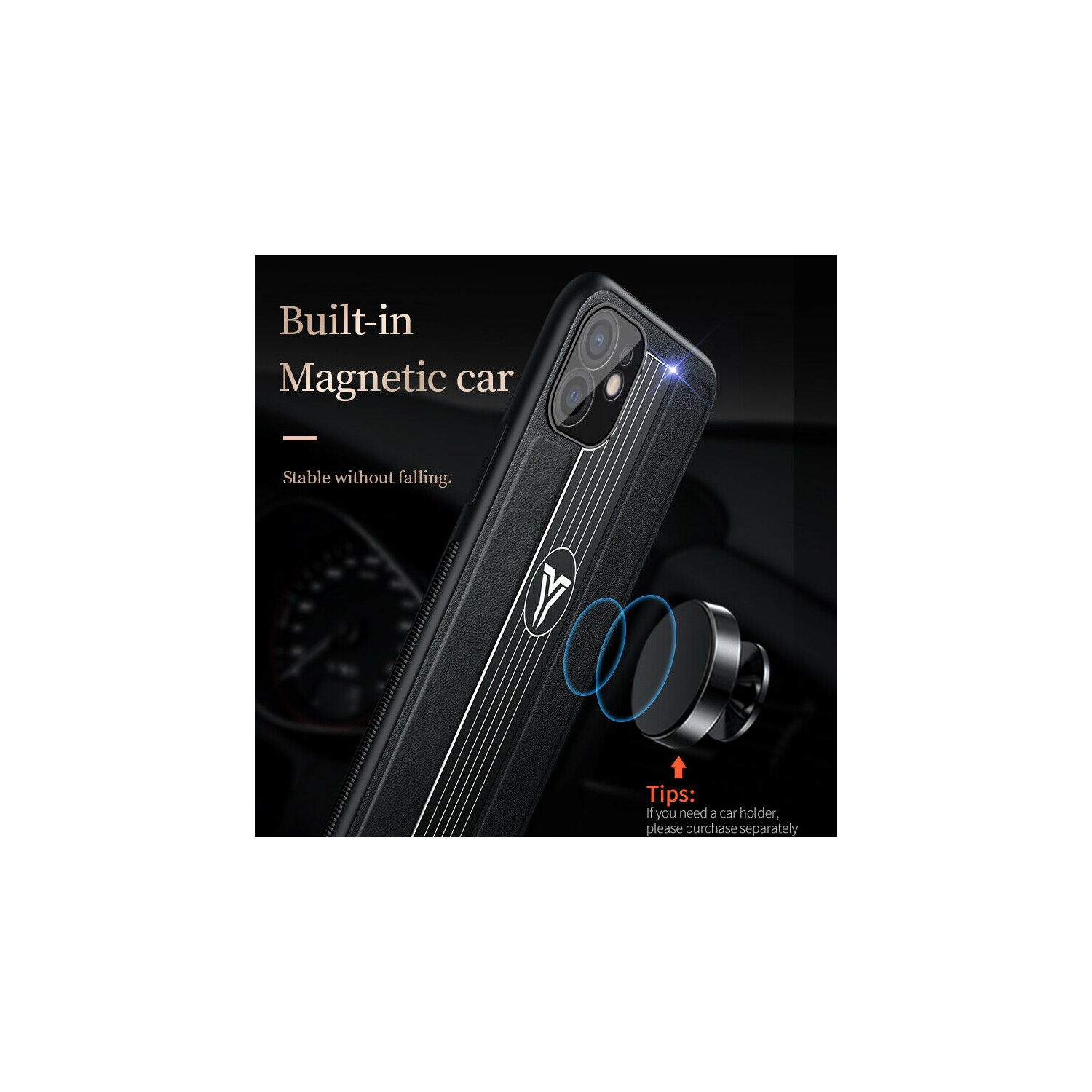 Luxury Magnetic Shockproof Leather Slim Phone Case Fashion Cover for iPhone 12 / 12 Pro