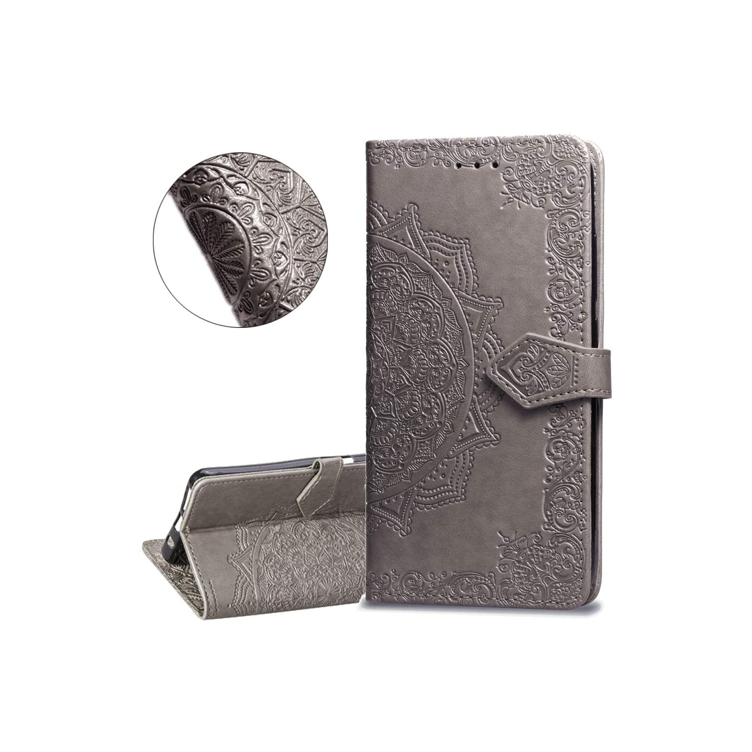 Cuir Etui Fleur de Mandala Coque, Créatif Floral Cover Folio Portefeuille Cuir PU Magnétique Stand Housse pour Samsung Galaxy S20 FE