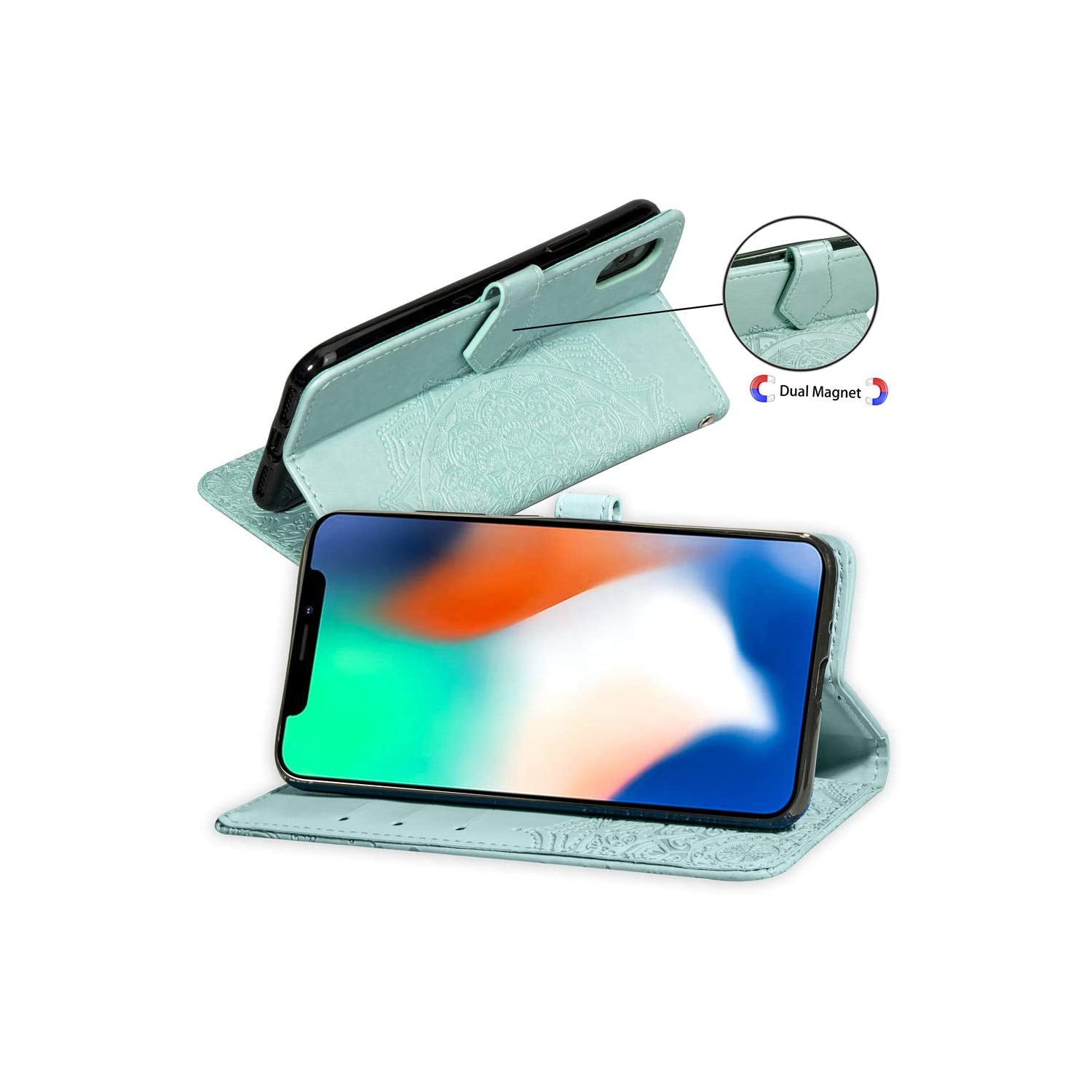 Luxe cuir fleur Mandala étui portefeuille cuir pu haut de gamme SKYXD Luxury 3D pour Galaxy S20 FE de Samsung