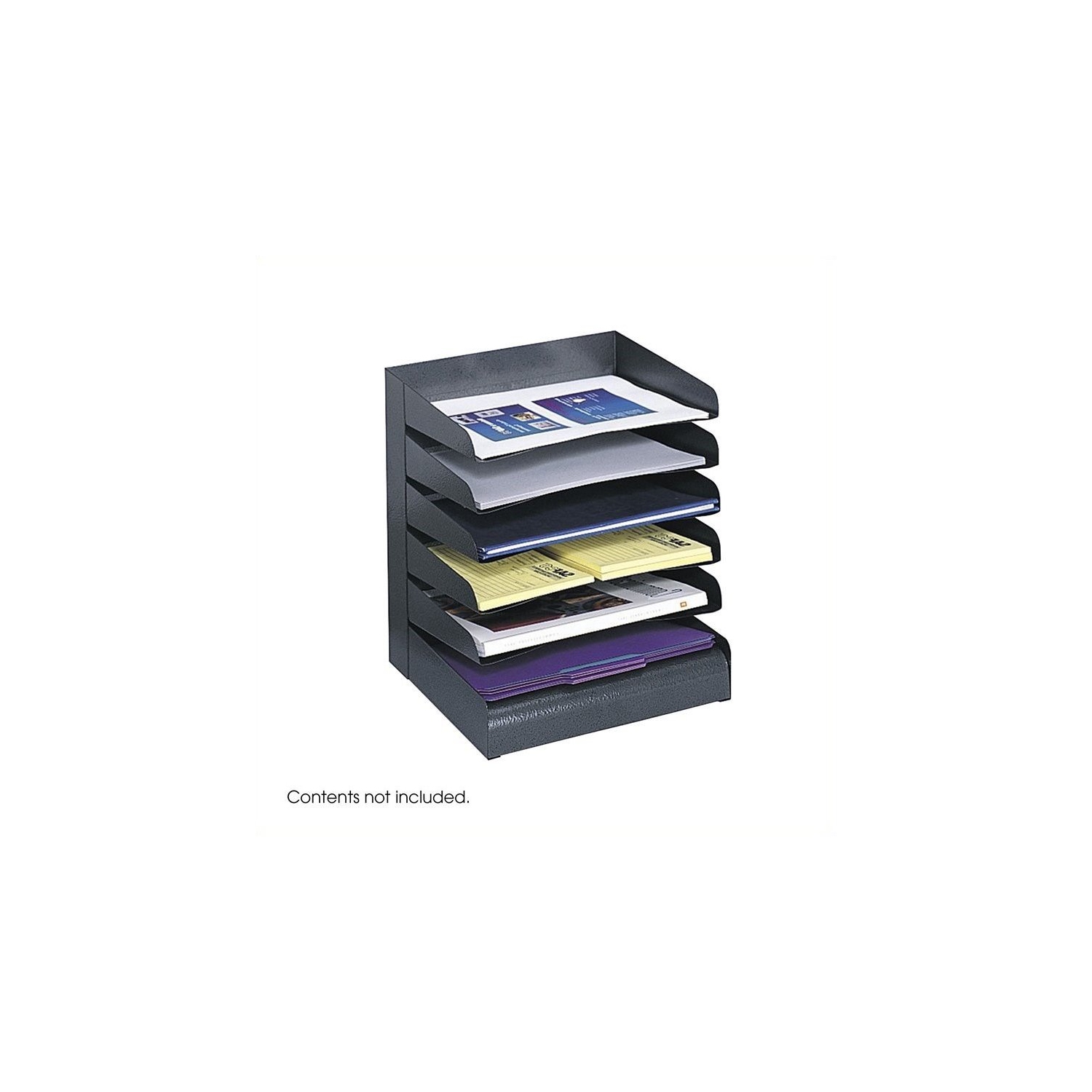 Scranton & Co Black Six Tier Steel Desk Tray