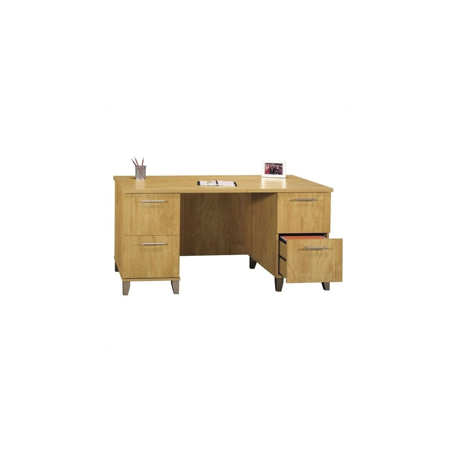 Scranton & Co 60" Wood Desk in Maple Cross