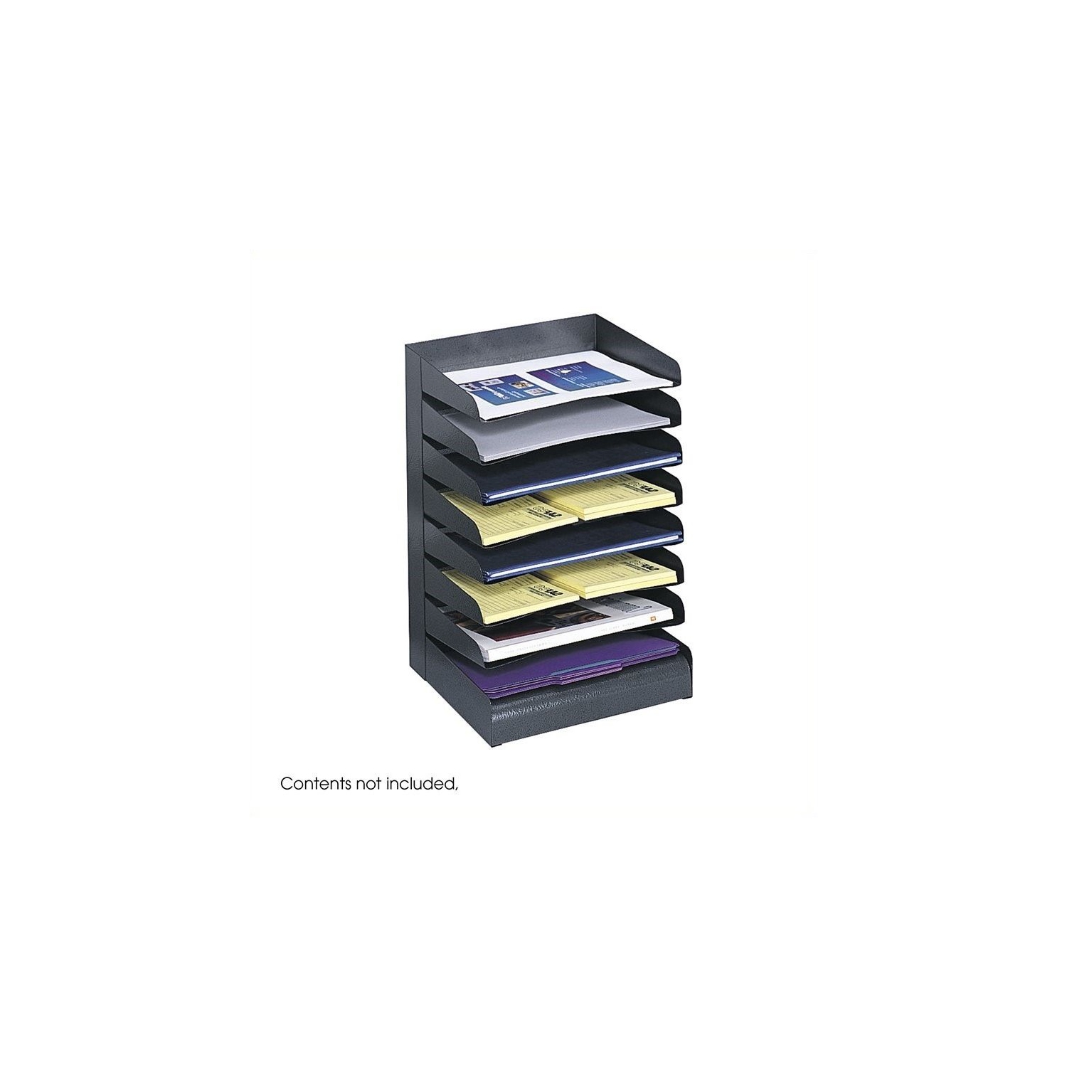 Scranton & Co Black Eight Tier Steel Desk Tray