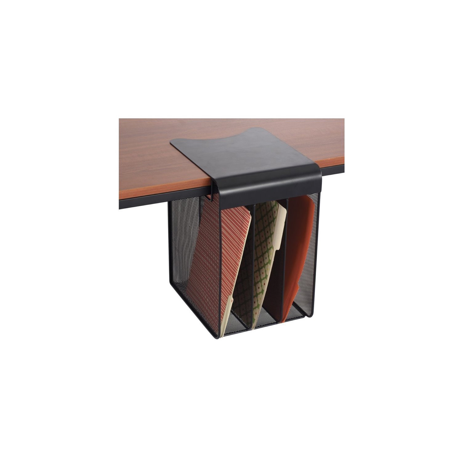 Scranton & Co Solid Top Vertical Hanging Desk Organizer in Black