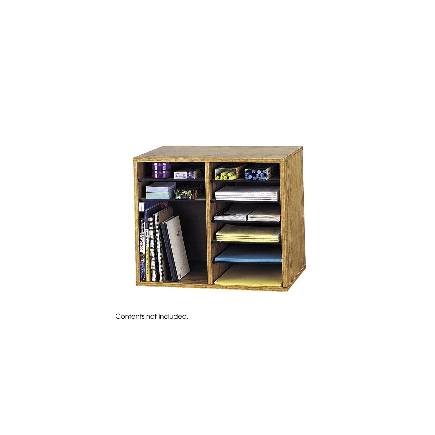 Scranton & Co 12 Compartment Adjustable File Organizer in Medium Oak