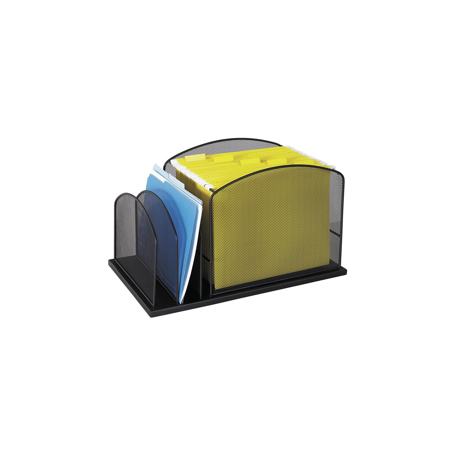 Range-tout de bureau en filet noir Scranton & Co avec 2 sections verticales