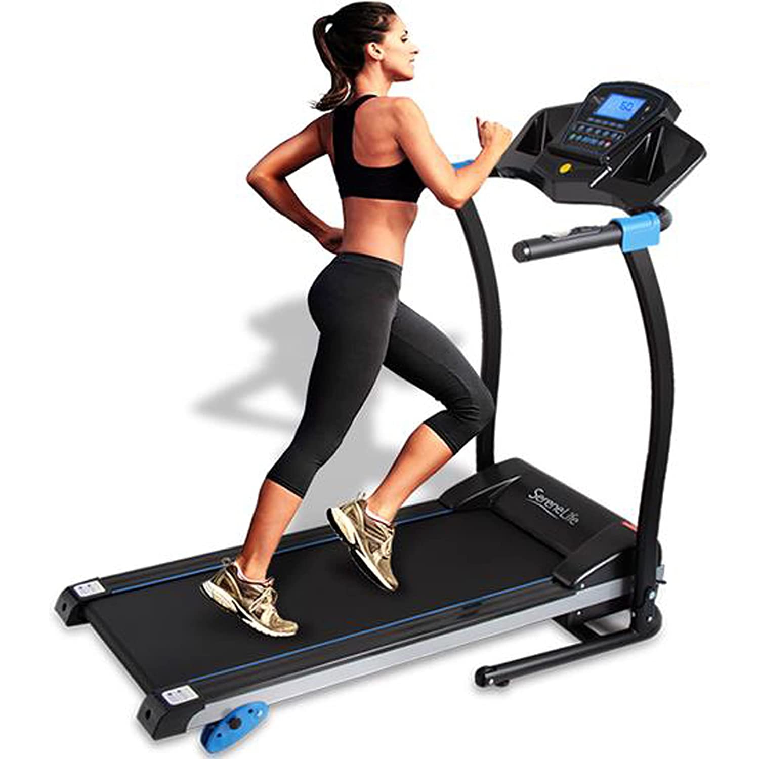 SereneLife Smart Digital Slim Folding Home Treadmill, Bluetooth, 2.5 HP, 265lb. Capacity, (SLFTRD25)