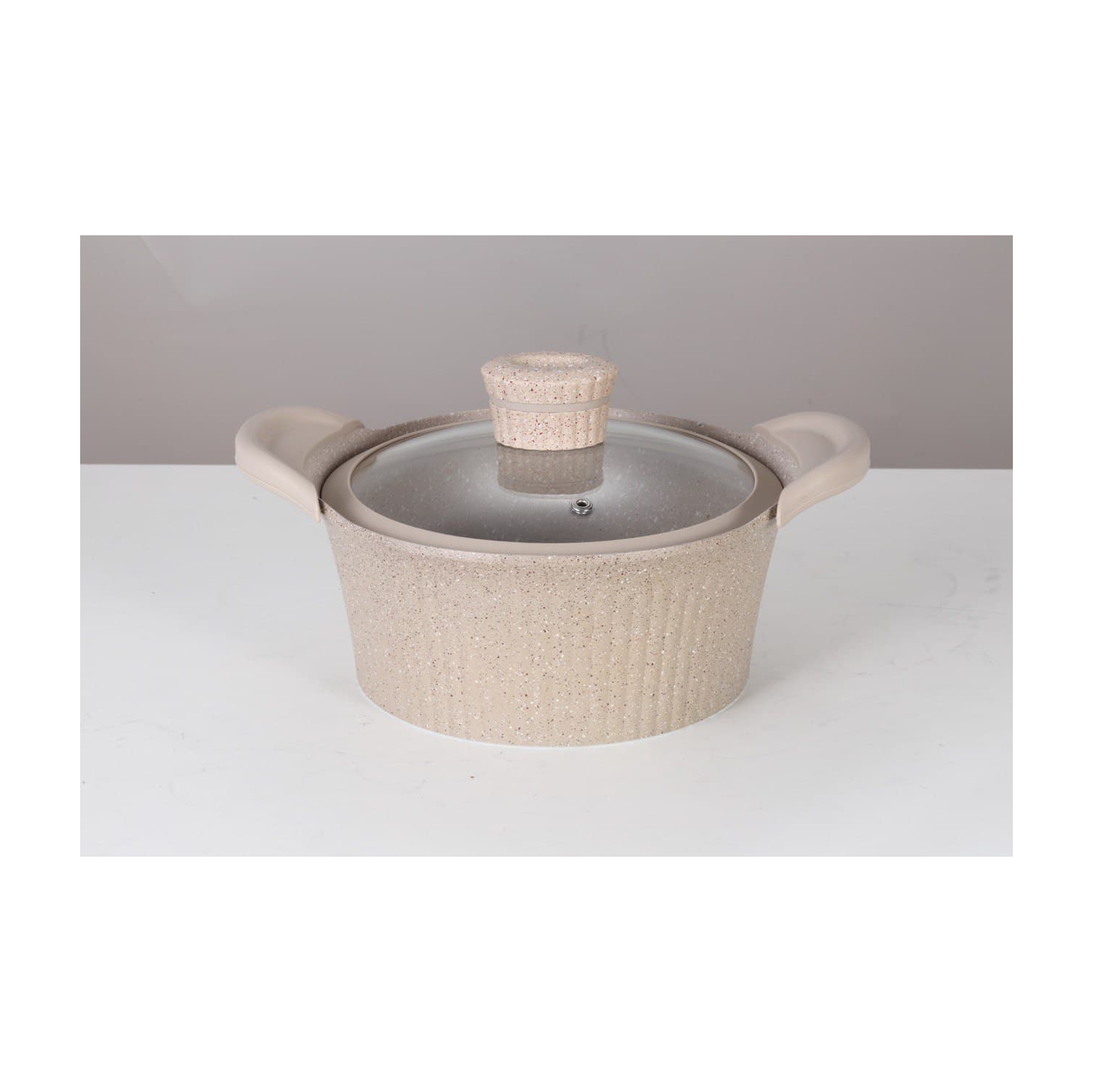 BARITON CASSEROLE 20CM/8" DIE-CAST ALUMINIUM WITH GLASS LID NON- STICK