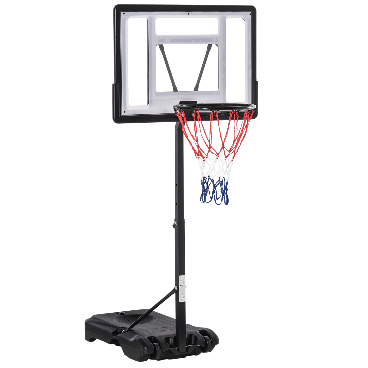 Soozier Portable Basketball Hoop System Stand Goal Pool Side with Height  Adjustable 3FT-4FT, 32'' Backboard