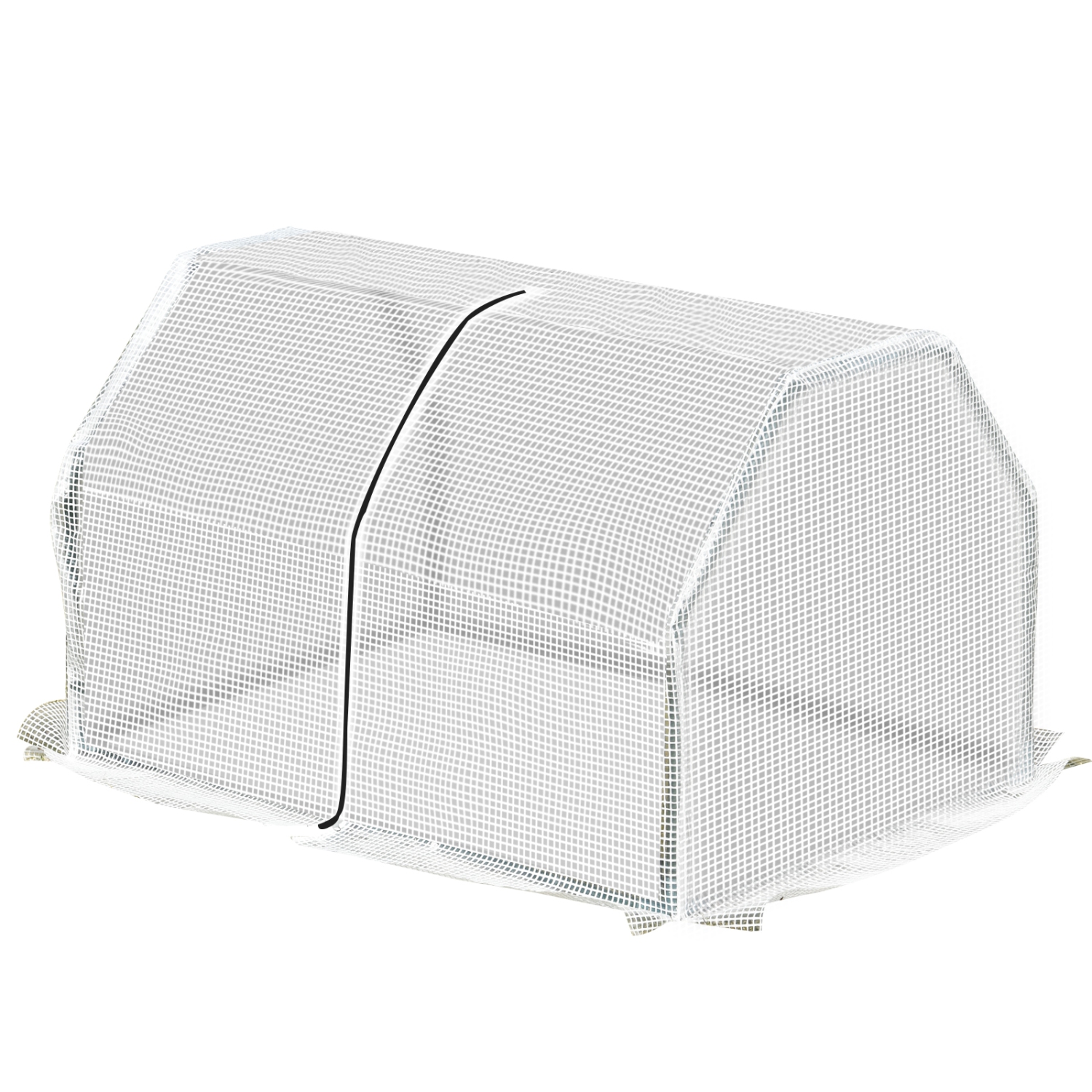 Outsunny 39" x 28" x 24" Portable Mini Greenhouse PE Grow House with Zipper Door Gardening Plant Cover Steel Frame