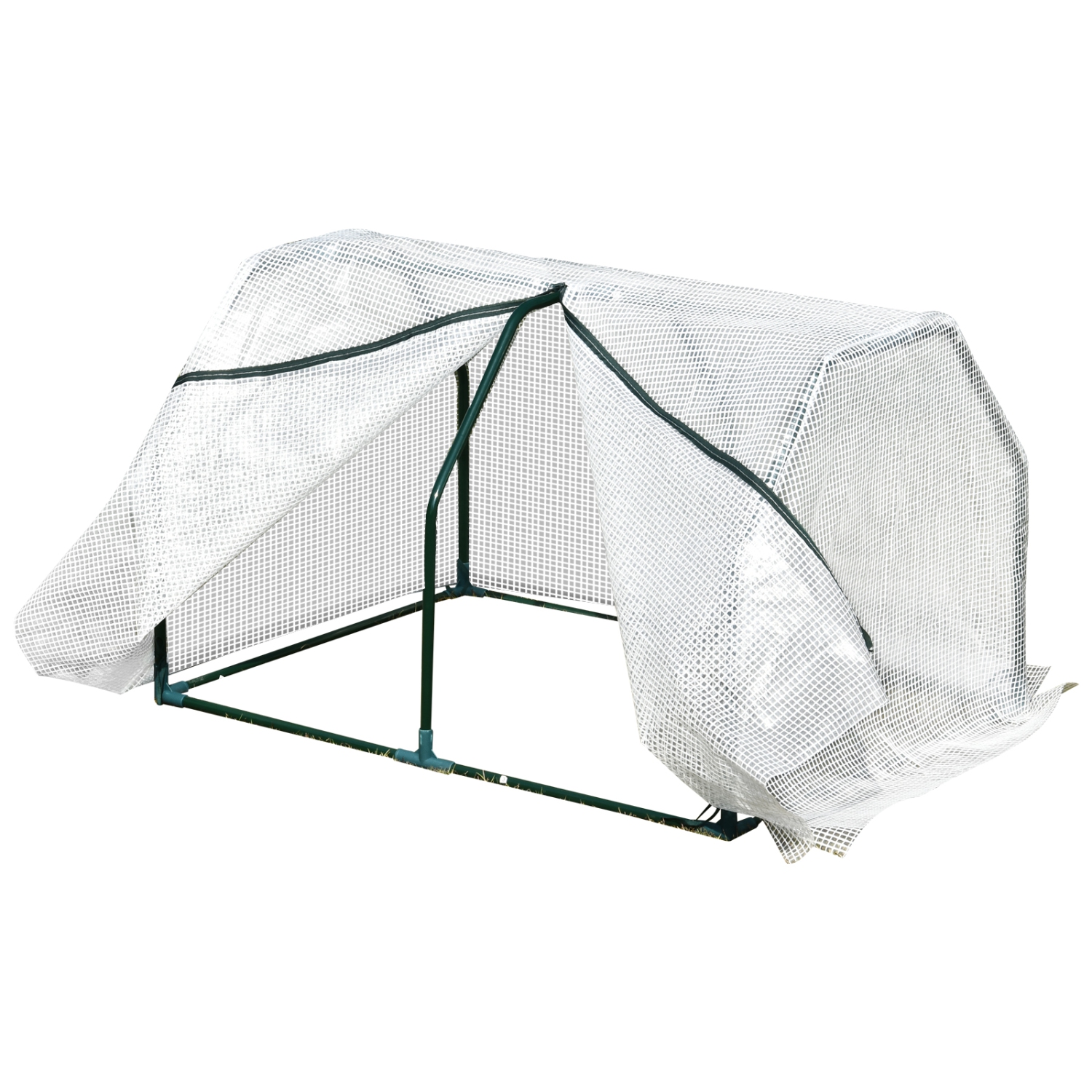Outsunny 39" x 28" x 24" Portable Mini Greenhouse PE Grow House with Zipper Door Gardening Plant Cover Steel Frame