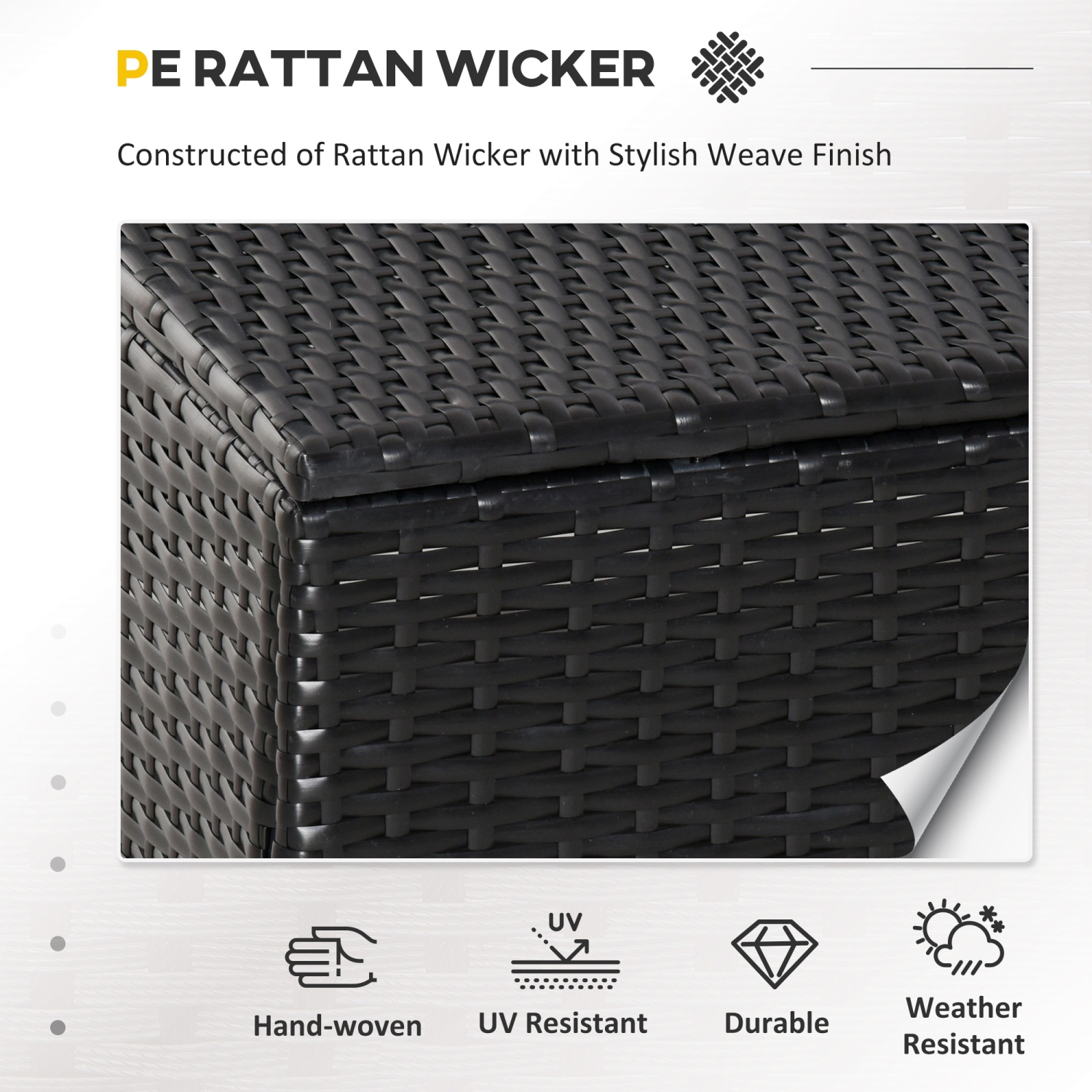 Outsunny 6 Pieces Outdoor PE Rattan Wicker Patio Furniture Sofa Set with Thick Cushions, Deluxe Garden Sectional Couch with Glass Top Table, Black