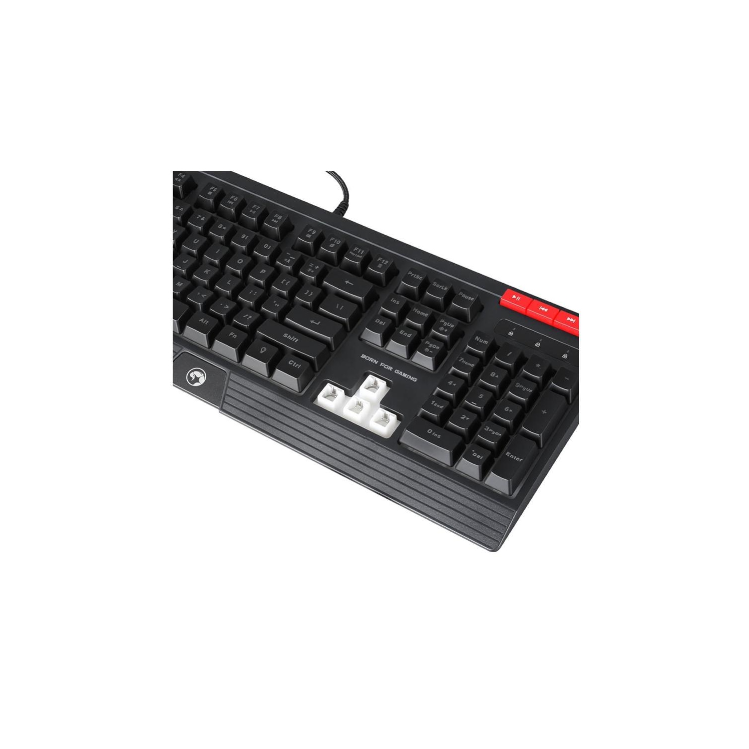 Marvo Pro – clavier de jeu à membrane filaire avec 112 touches et rétroéclairage, noir