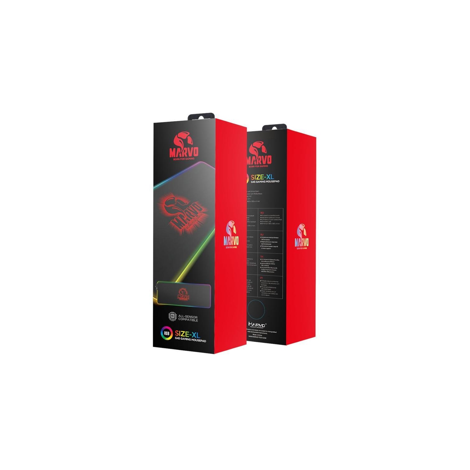 Marvo Pro - Mouse Pad XL, 800x310x3mm, With RGB Lighting, Black