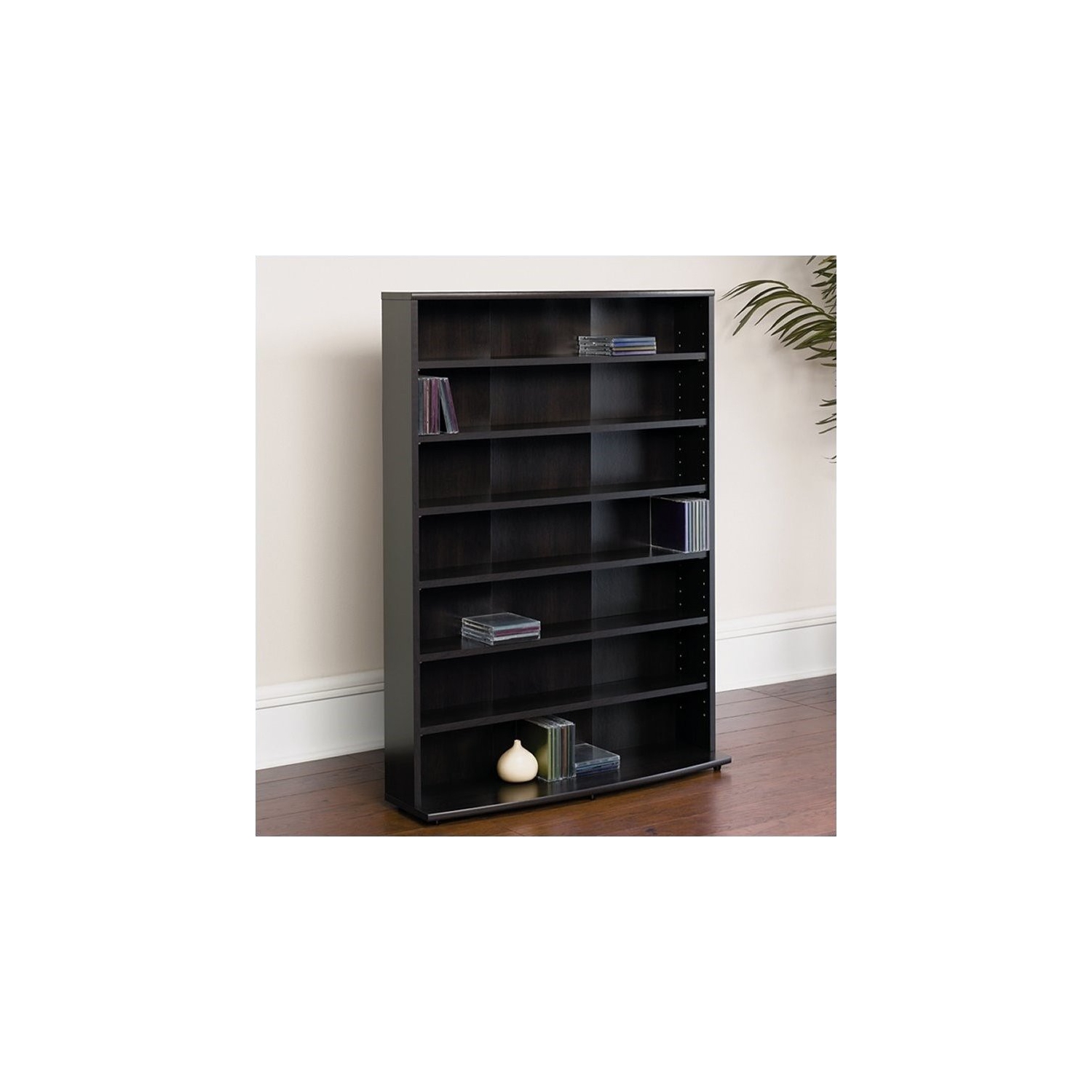 Pemberly Row 46" Multimedia Storage Rack in Cinnamon Cherry