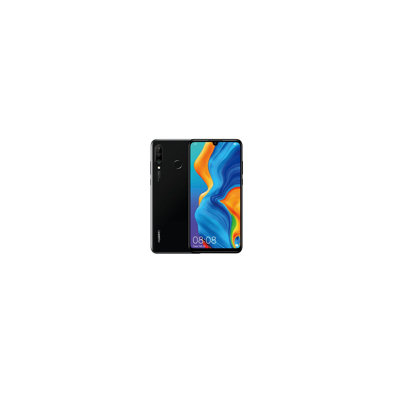 Refurbished - Huawei P30 Lite 128GB - GSM Unlocked Smartphone - International Model - Midnight Black - Certified Refurbished