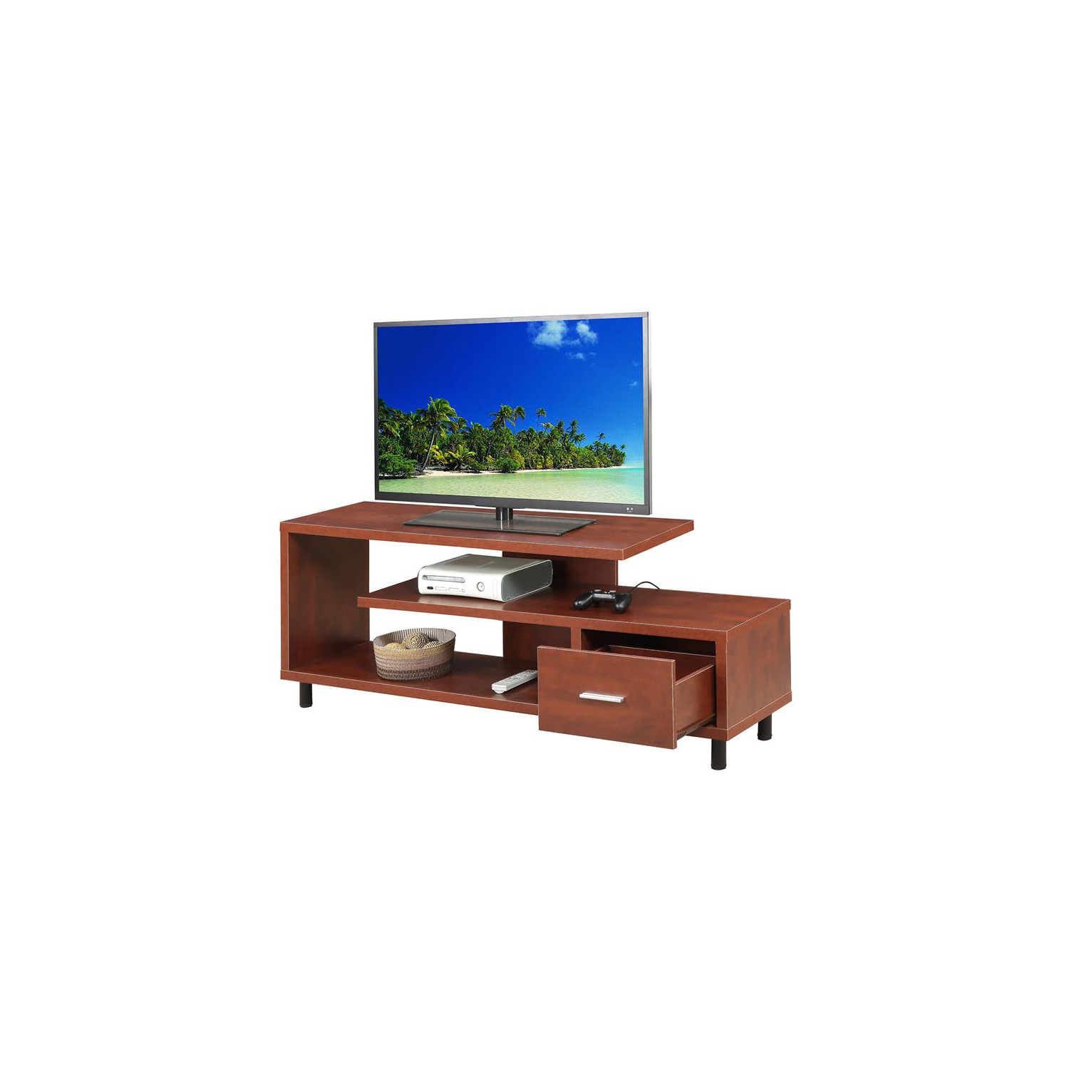 Convenience Concepts Seal II 60" TV Stand in Cherry Wood Finish