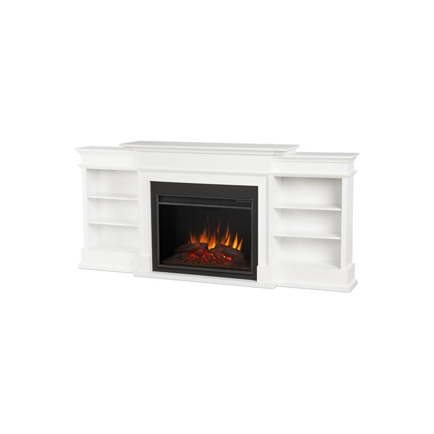 Real Flame Ashton 92-inch Grand Electric Fireplace TV Stand in White