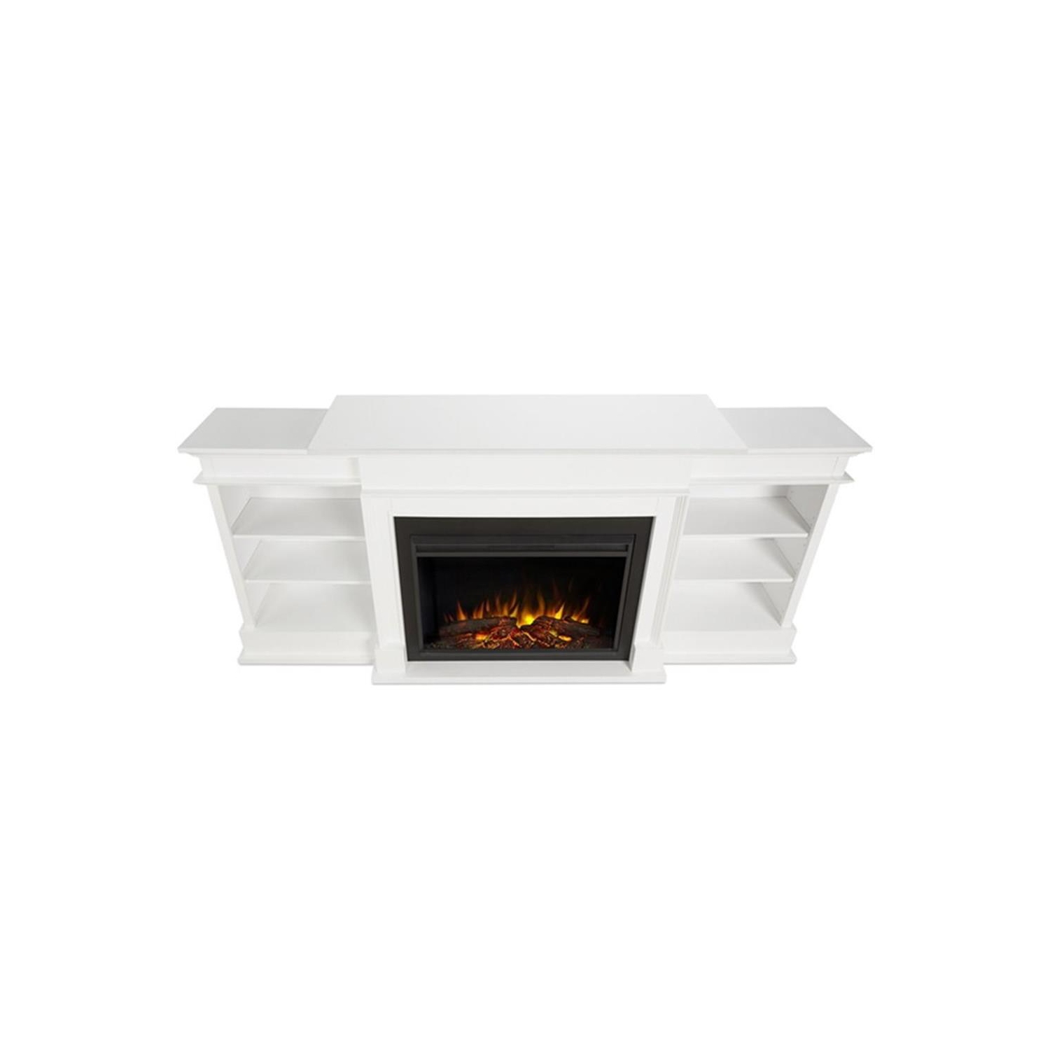 Real Flame Ashton 92-inch Grand Electric Fireplace TV Stand in White