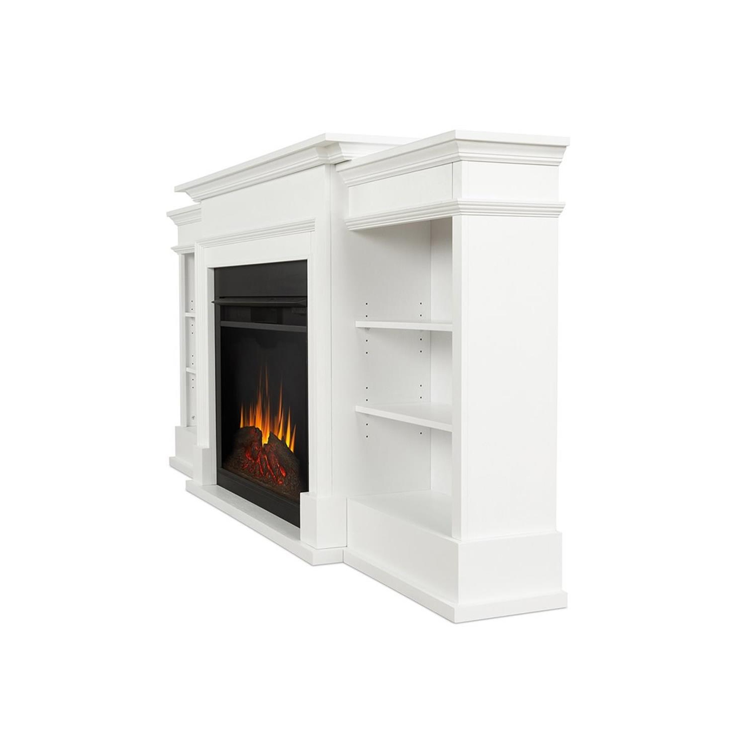 Real Flame Ashton 92-inch Grand Electric Fireplace TV Stand in White