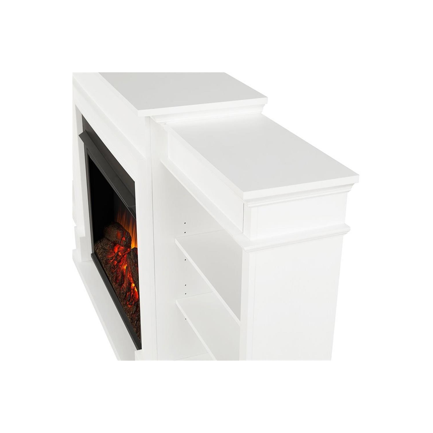 Real Flame Ashton 92-inch Grand Electric Fireplace TV Stand in White