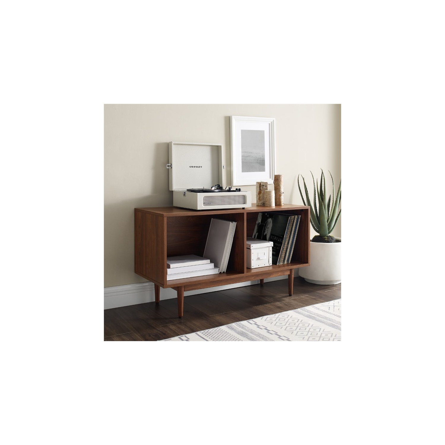 Pemberly Row 40" Low Profile TV Stand in Walnut