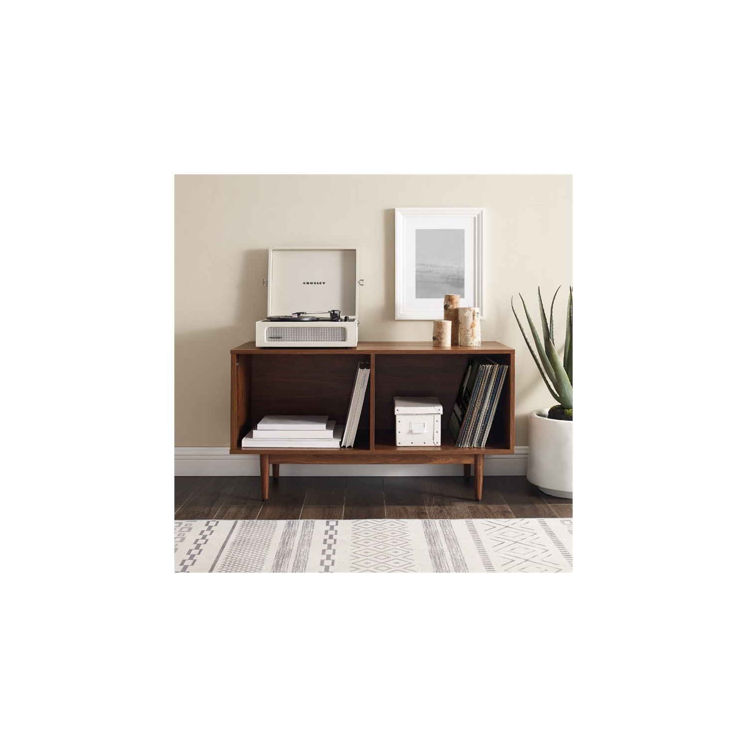 Pemberly Row 40" Low Profile TV Stand in Walnut