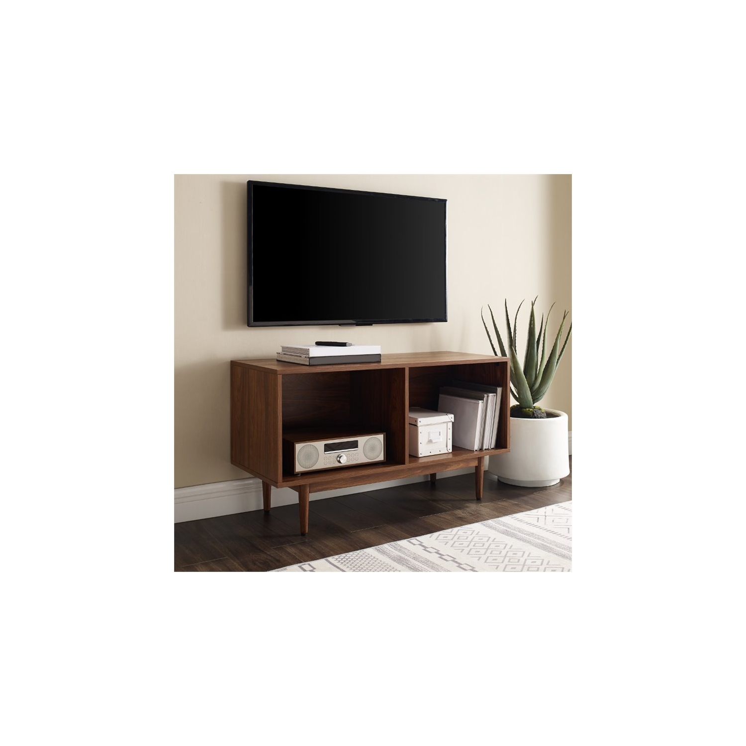 Pemberly Row 40" Low Profile TV Stand in Walnut