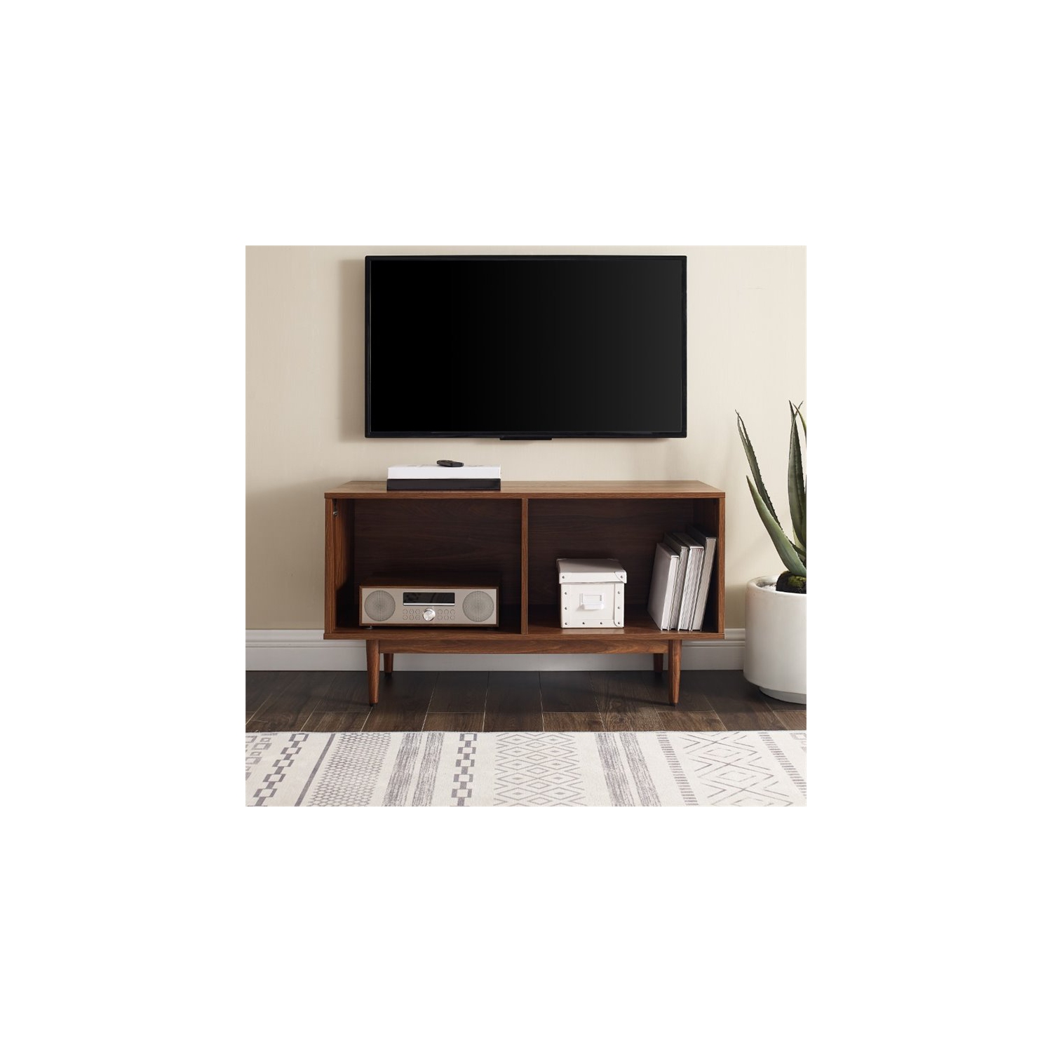 Pemberly Row 40" Low Profile TV Stand in Walnut