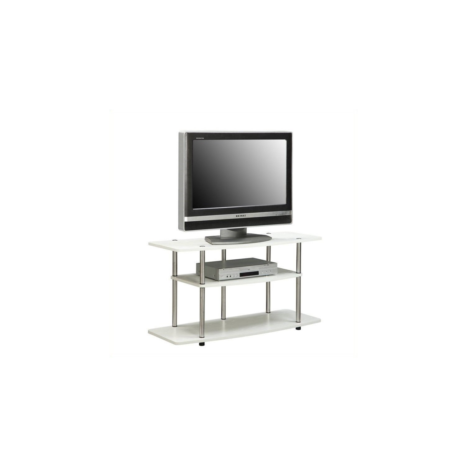 Pemberly Row 3 Tier Wide TV Stand - White