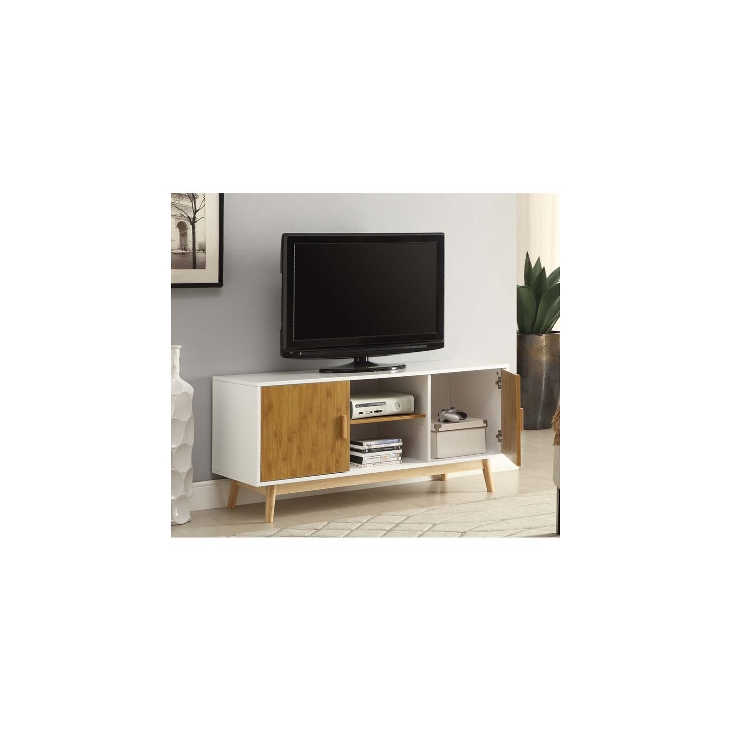 Pemberly Row TV Stand in White