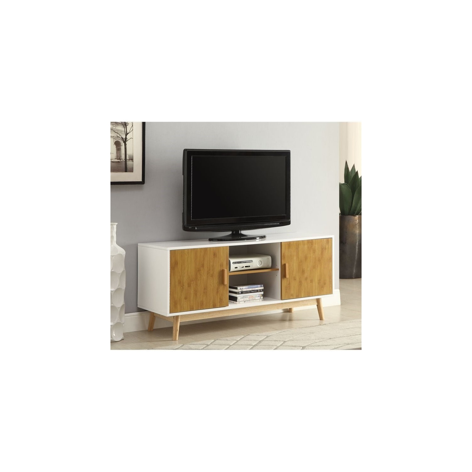 Pemberly Row TV Stand in White