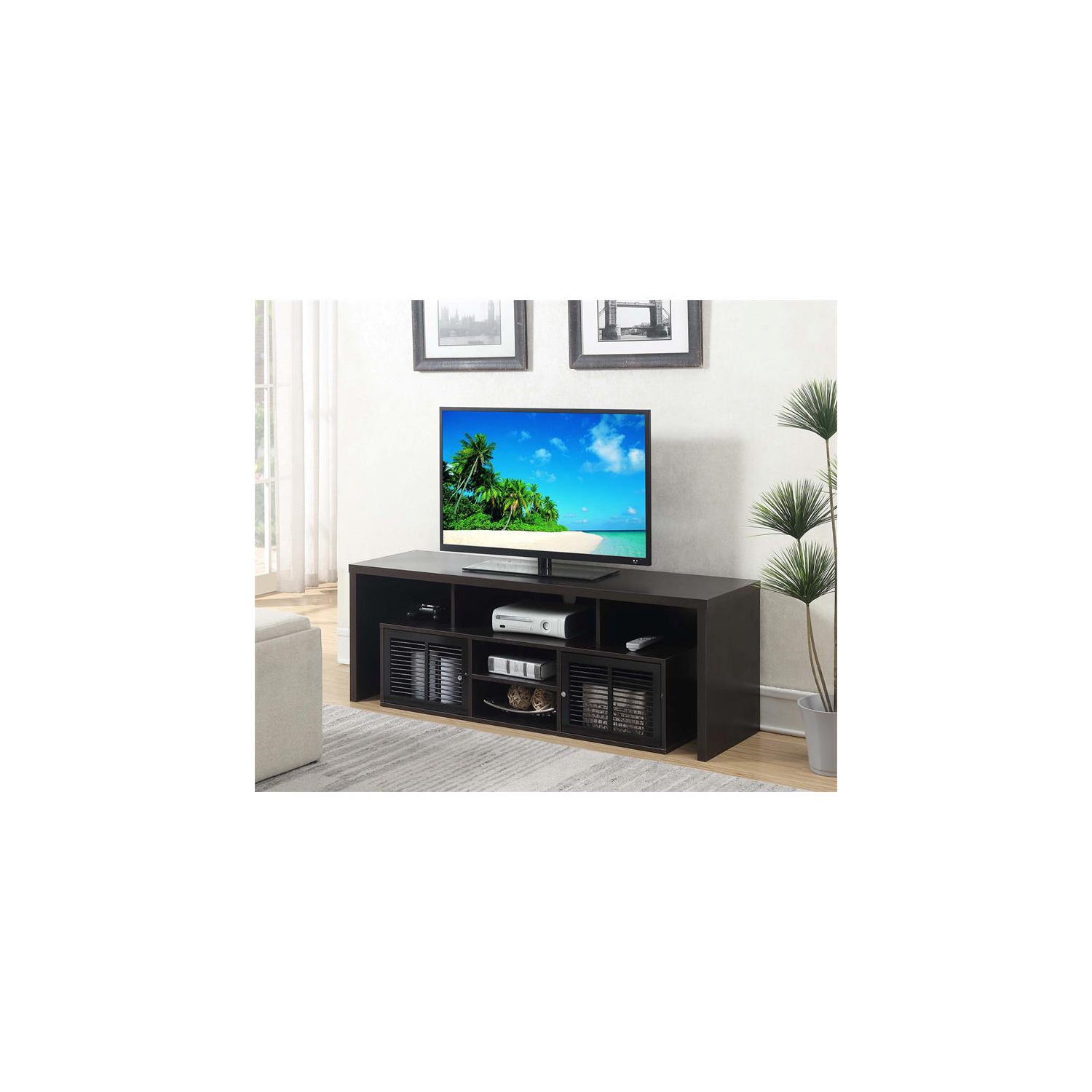 Convenience Concepts Lexington 60" TV Stand in Espresso Wood Finish