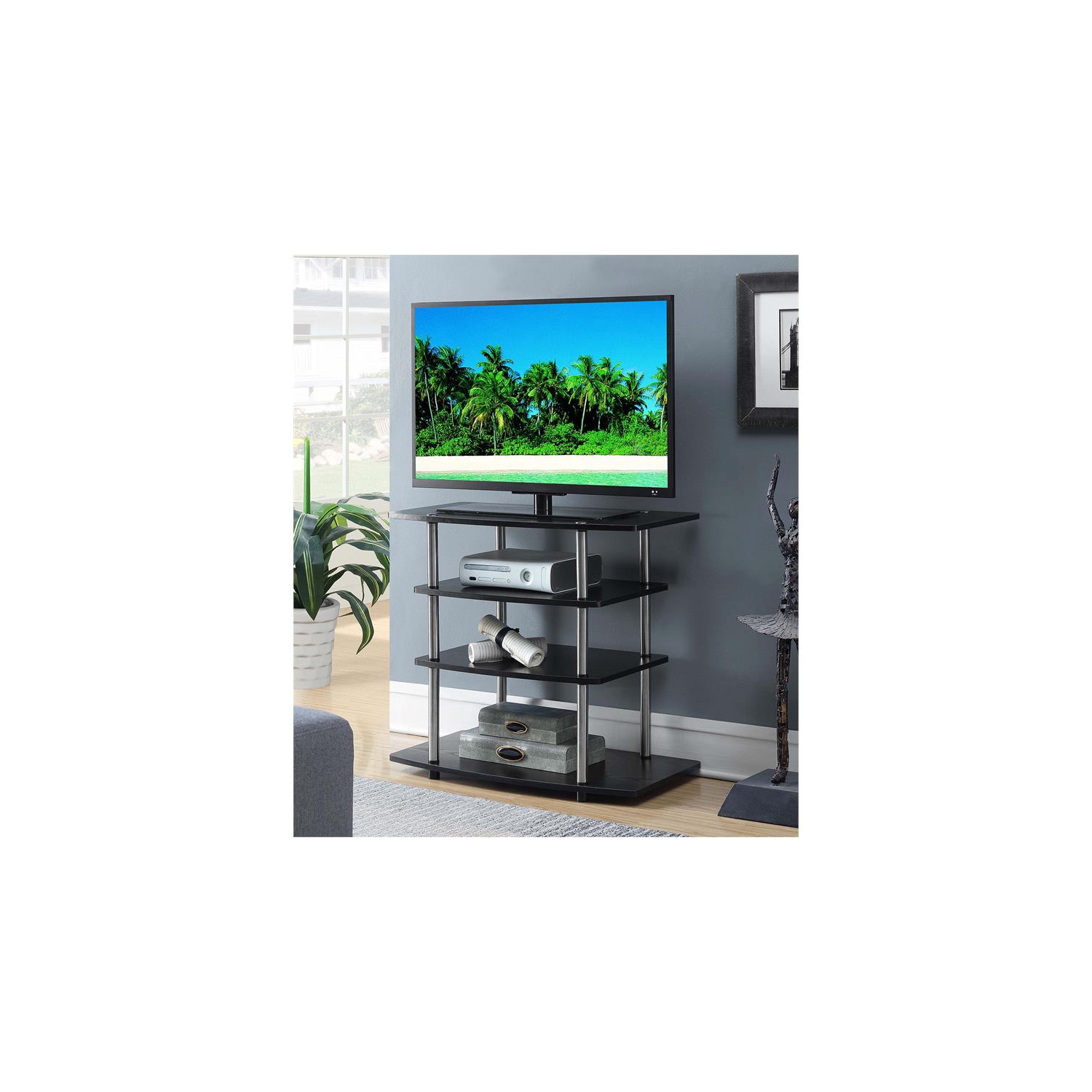 Pemberly Row No Tools 32" TV Stand in Black