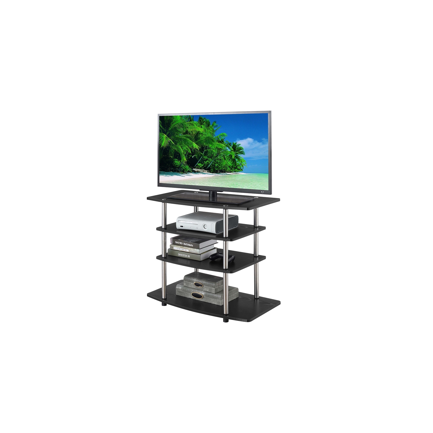 Pemberly Row No Tools 32" TV Stand in Black