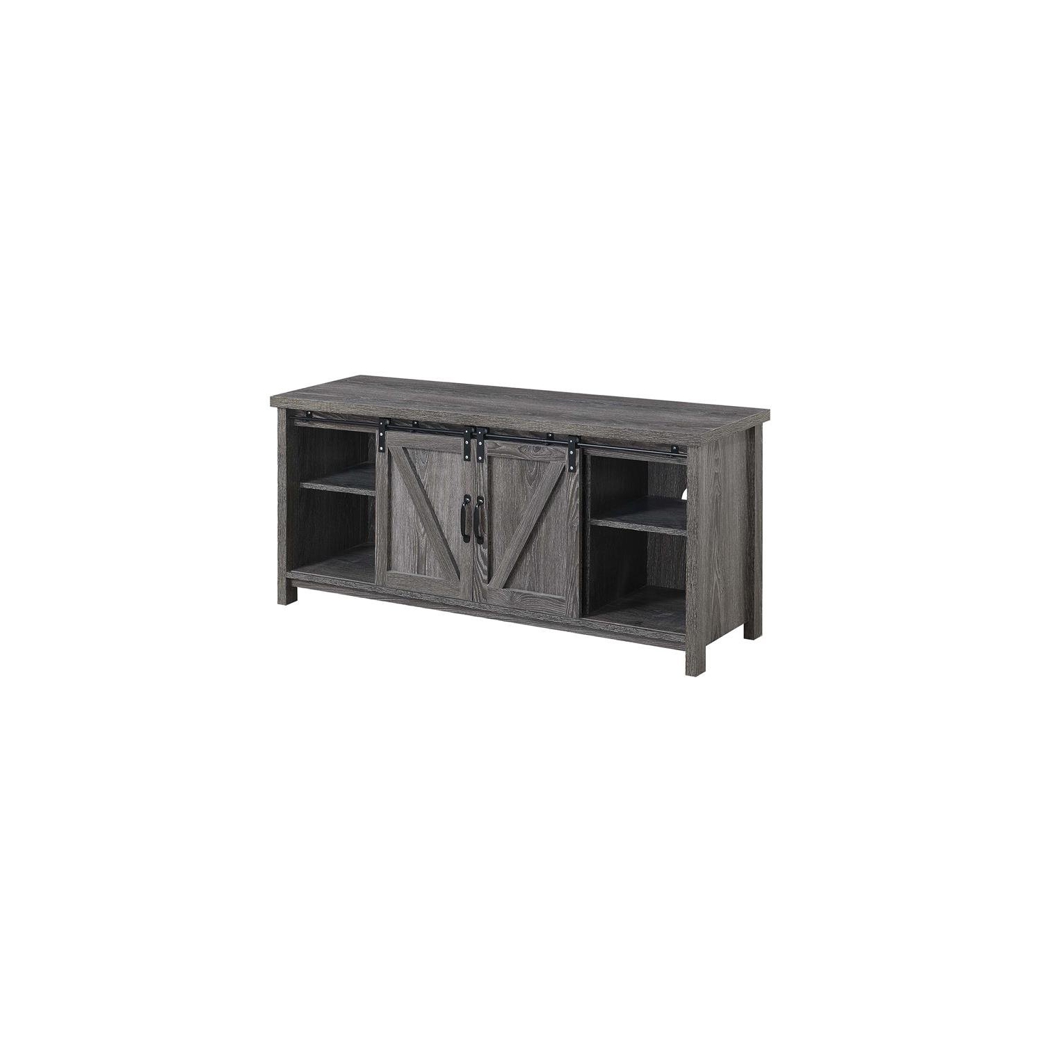 Convenience Concepts Blake Barn Door 52" TV Stand in Rustic Gray Wood Finish