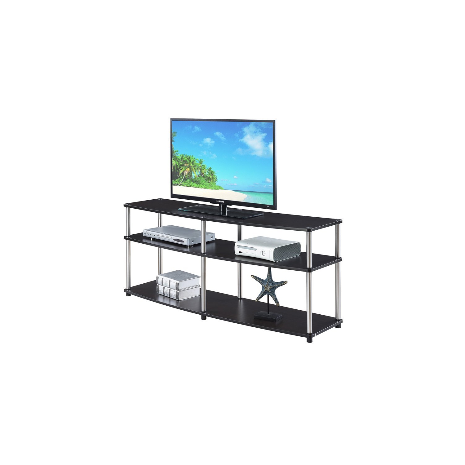 Pemberly Row 3 Tier 60" TV Stand in Espresso