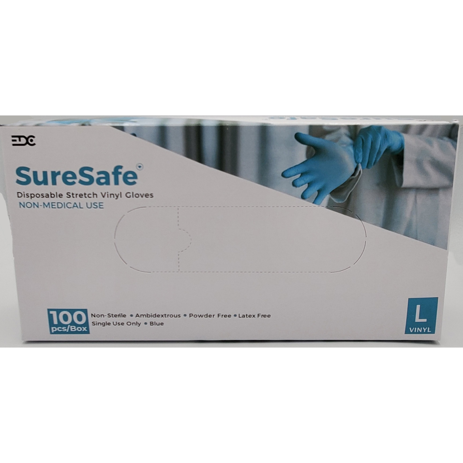 SureSafe Vinyl/Nitrile Blend Stretch Disposable Gloves - BLUE